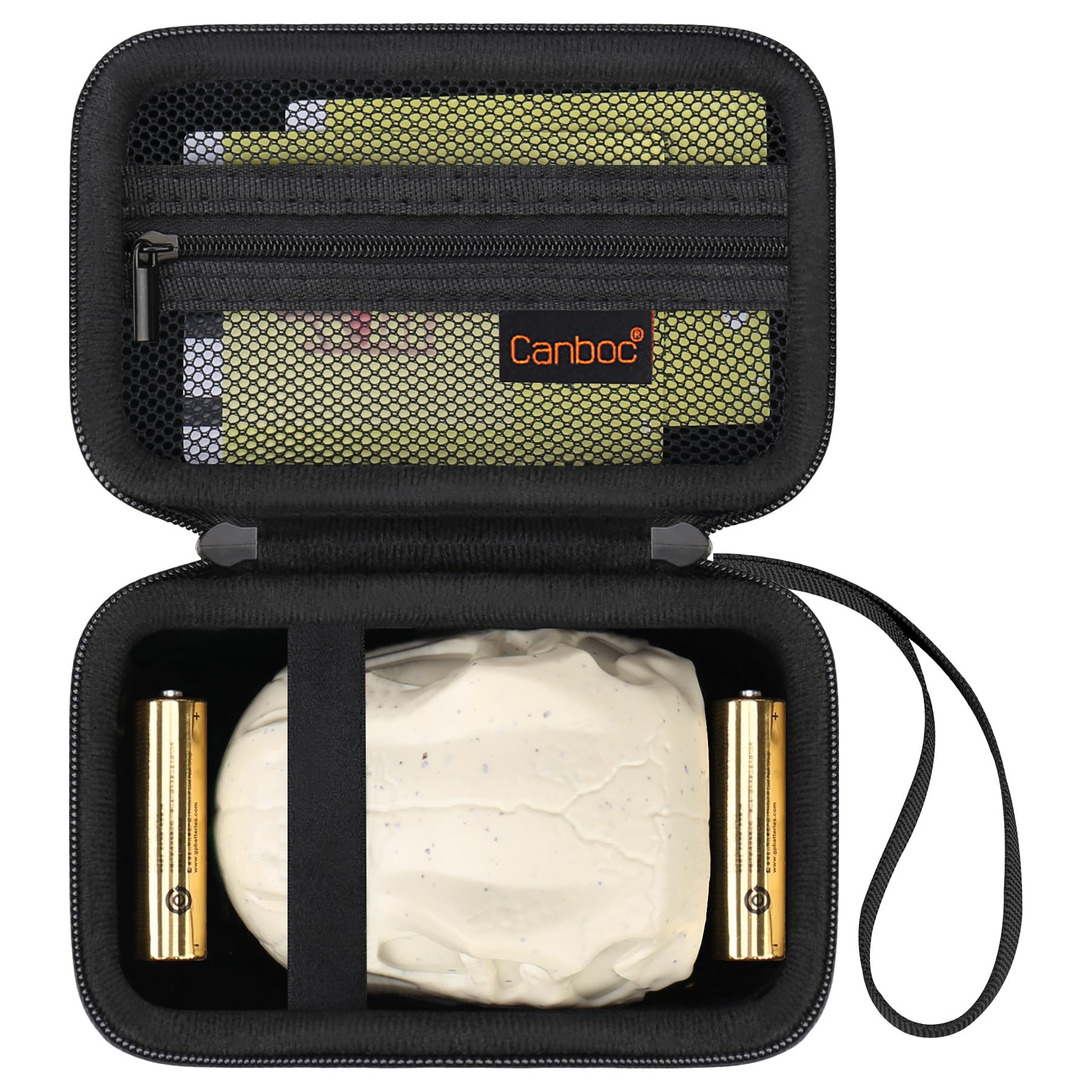 Canboc Carrying Case for Bitzee Jurassic World Interactive Dinosaur Toy Digital Pet, Mesh Pocket fits Batteries, Instruction, Black(Case Only)