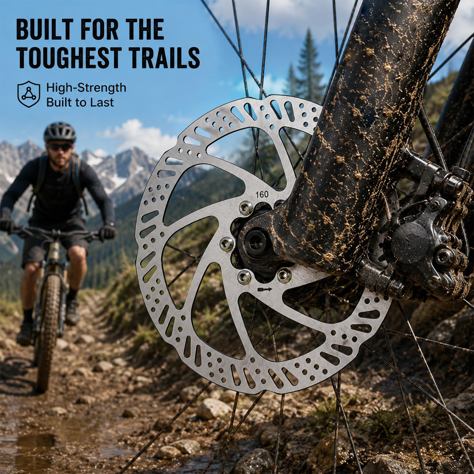 2 dischi freno per bicicletta, 160 mm, in acciaio inox, con viti, per mountain bike, bici da corsa e sostituzione freni a disco