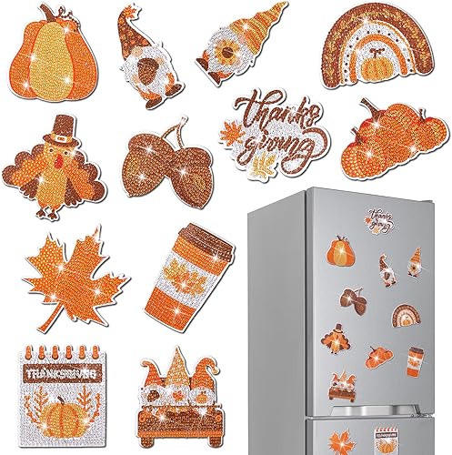 12 imanes gruesos de pintura de diamante de Navidad para refrigerador, gran forma de taladro completo, imanes para nevera, manualidades,