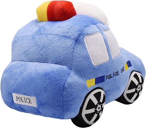 Miniatura 3 de Juguete de peluche suave de coche de policía, súper lindo, auto de escuadrón azul, excelente regalo para niños o fiesta de cumpleaños de 11 pulgadas