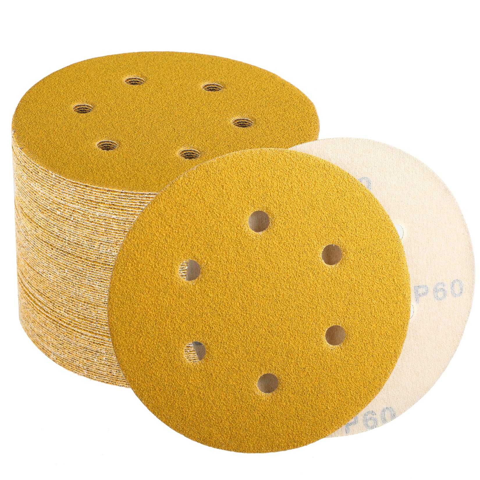 80 Grit Sanding Discs - 100 Pack for Orbital Sanders -8