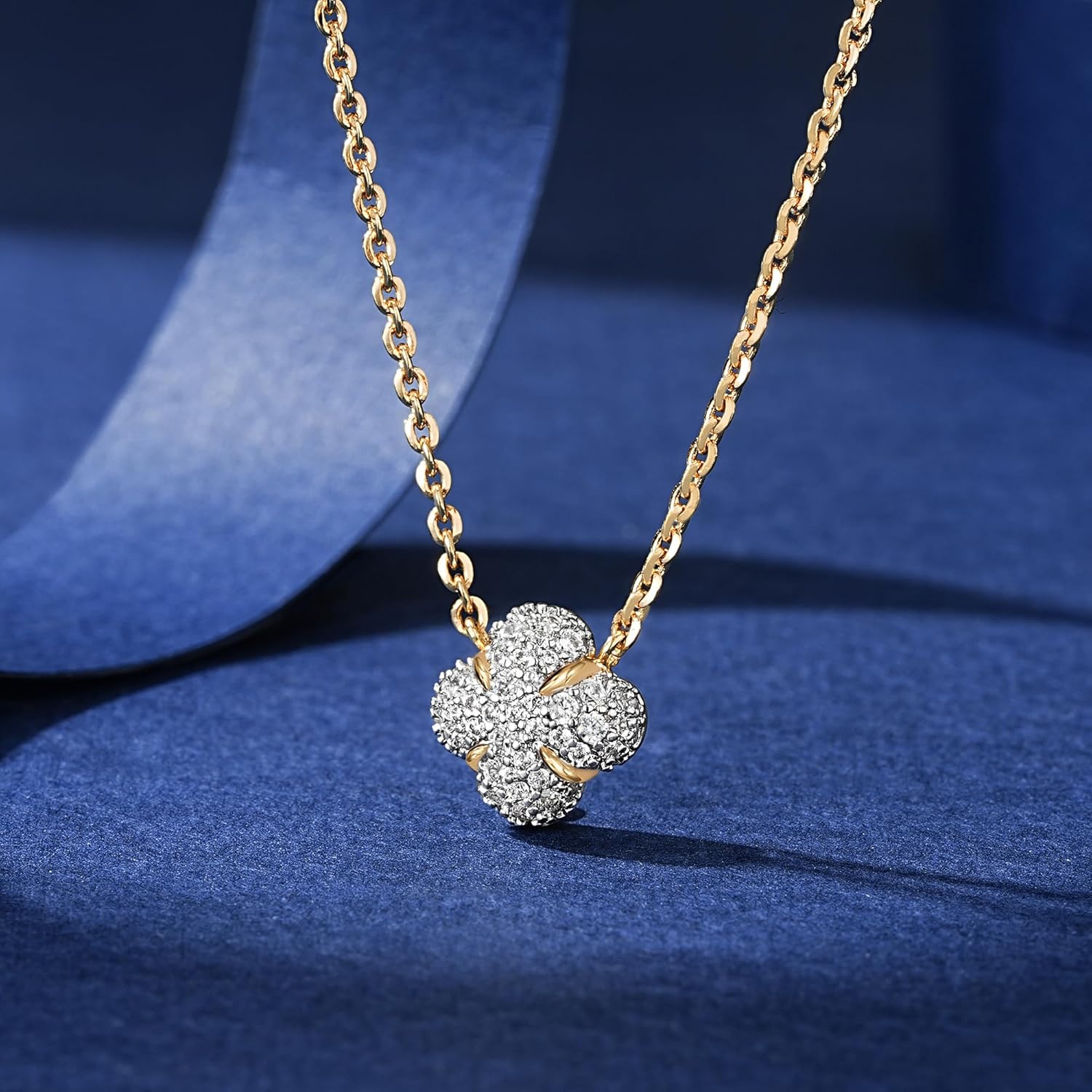 Gold Necklace for Women 14K Gold Plated Simple Chain Cubic Zirconia Pendant Necklace Cute Rhinestone Solitaire Necklace Dainty Gold Jewelry for Women - Image 6