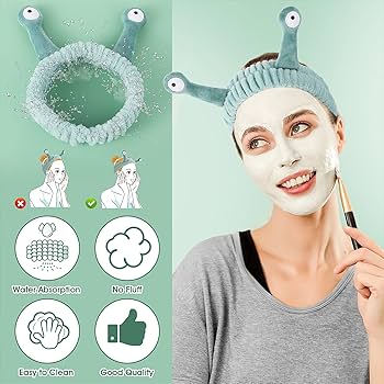 Dreamin HEAD ハンズフリーリラクゼーショングッズ Amazon.com : Molain Face Wash Headband, Palm and Snail Spa Hair