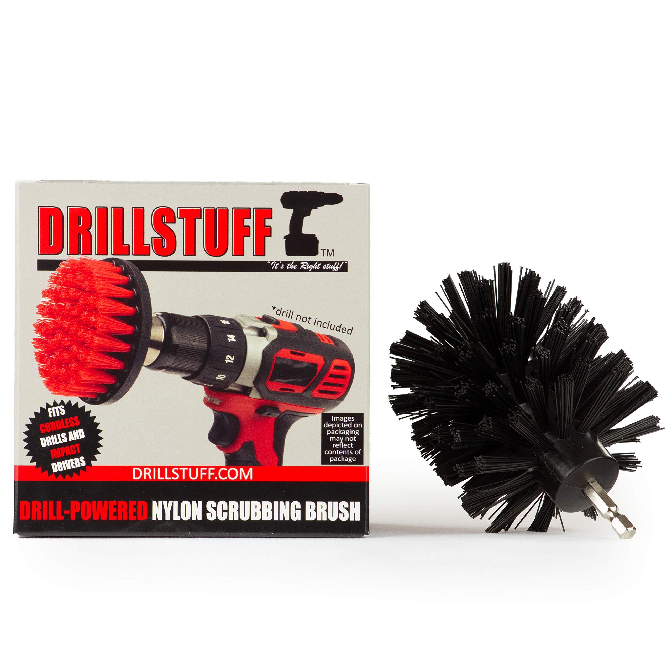 Cepillo giratorio eléctrico de cerdas de nailon negro ultra rígido, cepillo para parrilla de barbacoa, suministros de limpieza industrial para ahumadores de patio trasero al aire libre, sin diseño de