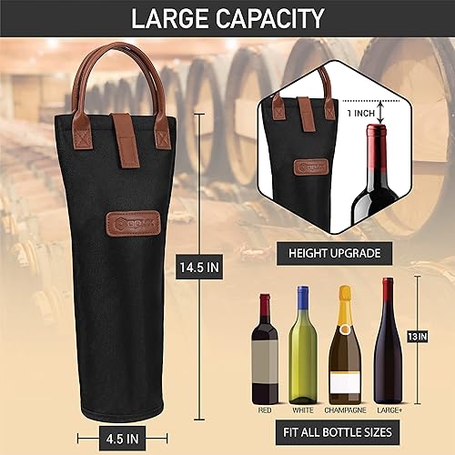 Miniatura 3 de OPUX Bolsa de vino de una sola botella  Bolsa térmica acolchada aislada para una botella  Enfriador de vino portátil para viajes, picnic, playa,