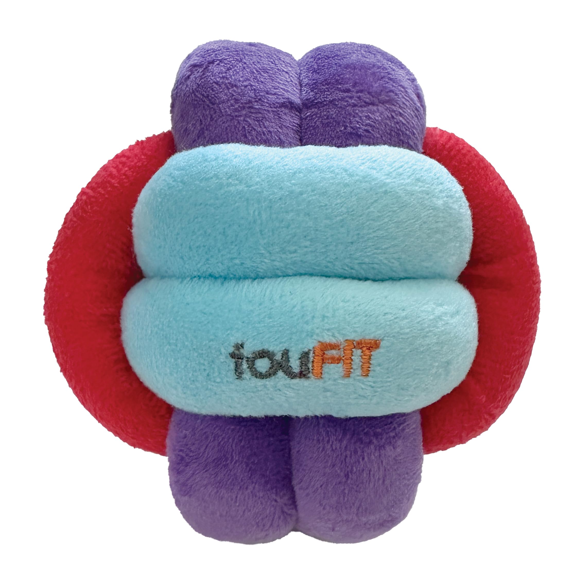 fouFit FouFouBrands Hide n Seek Knotted Snuffle Ball Treat Dispensing Nosework Toy for Dogs Red Blue Purple Small