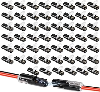 54pcsDouble-Wire Plug-in Connector, Pluggable Led Wire Connectors with Locking Buckle Fast Connect Low Voltage Wire Connectors