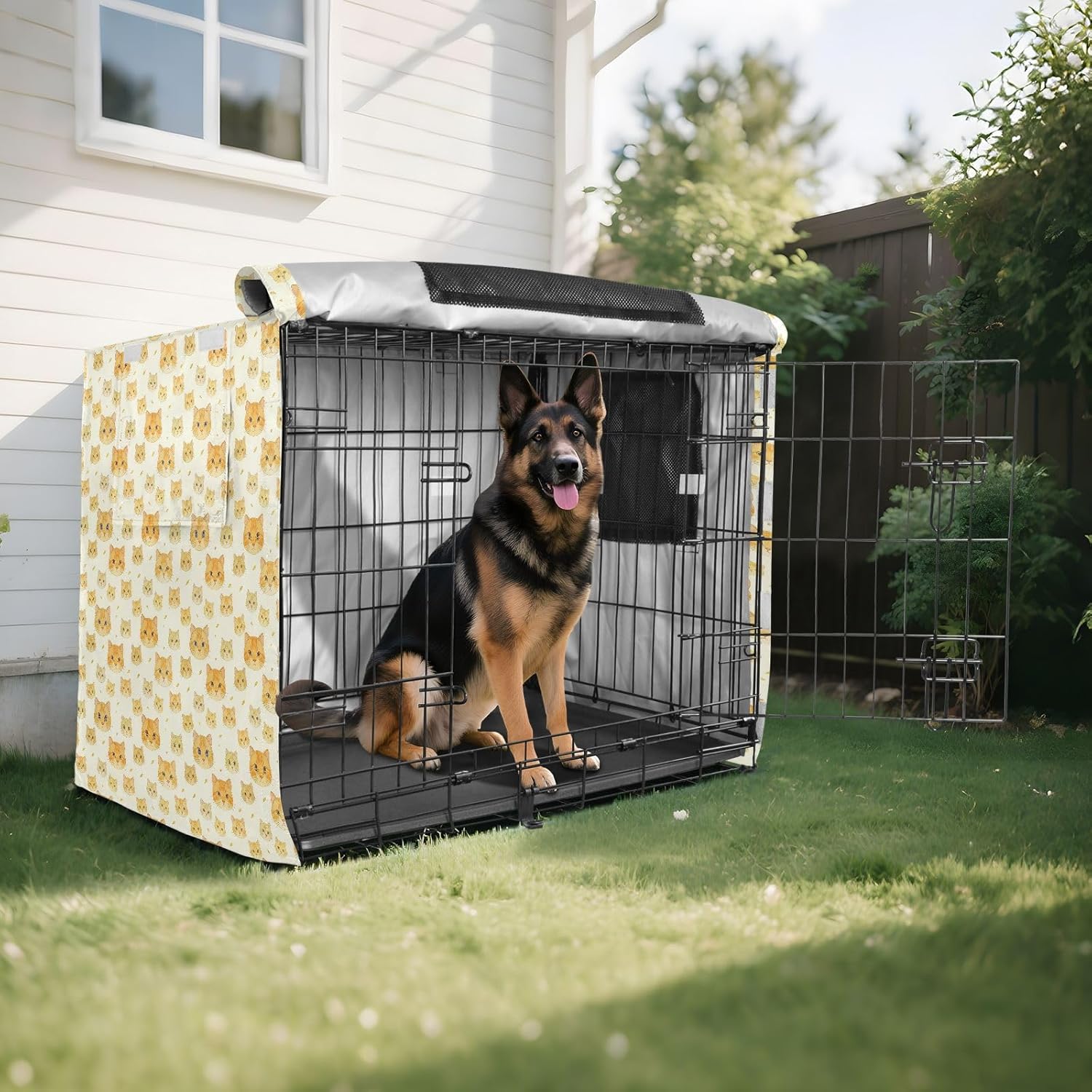 Cute Orange Cats Dog Cage Covers Pet Kennel Cover Dog Crate Protector 42 Inch