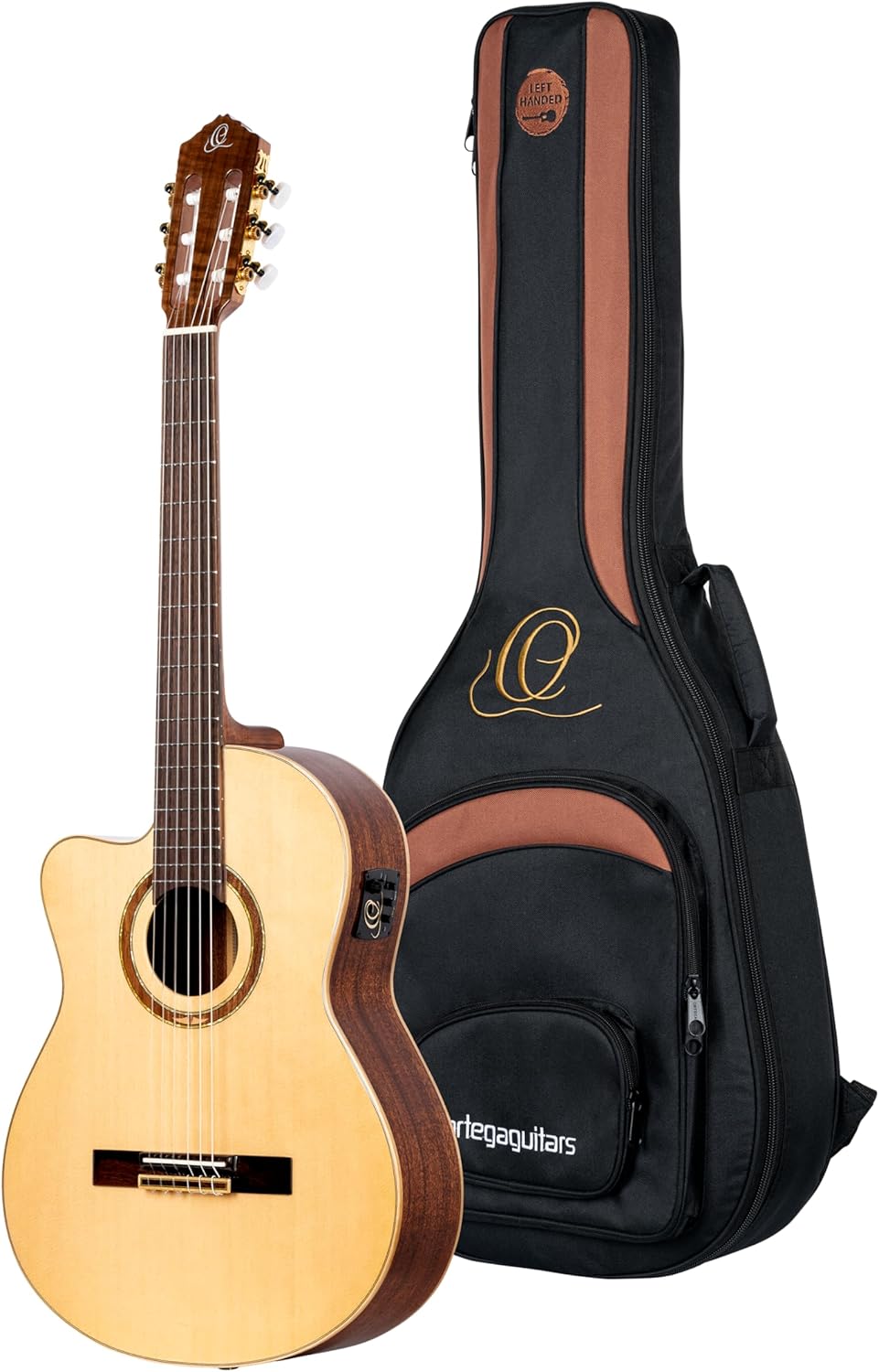 Performer Series Left-Handed Solid Top Slim Neck Acoustic-Electric Nylon Classical Guitar w/Bag