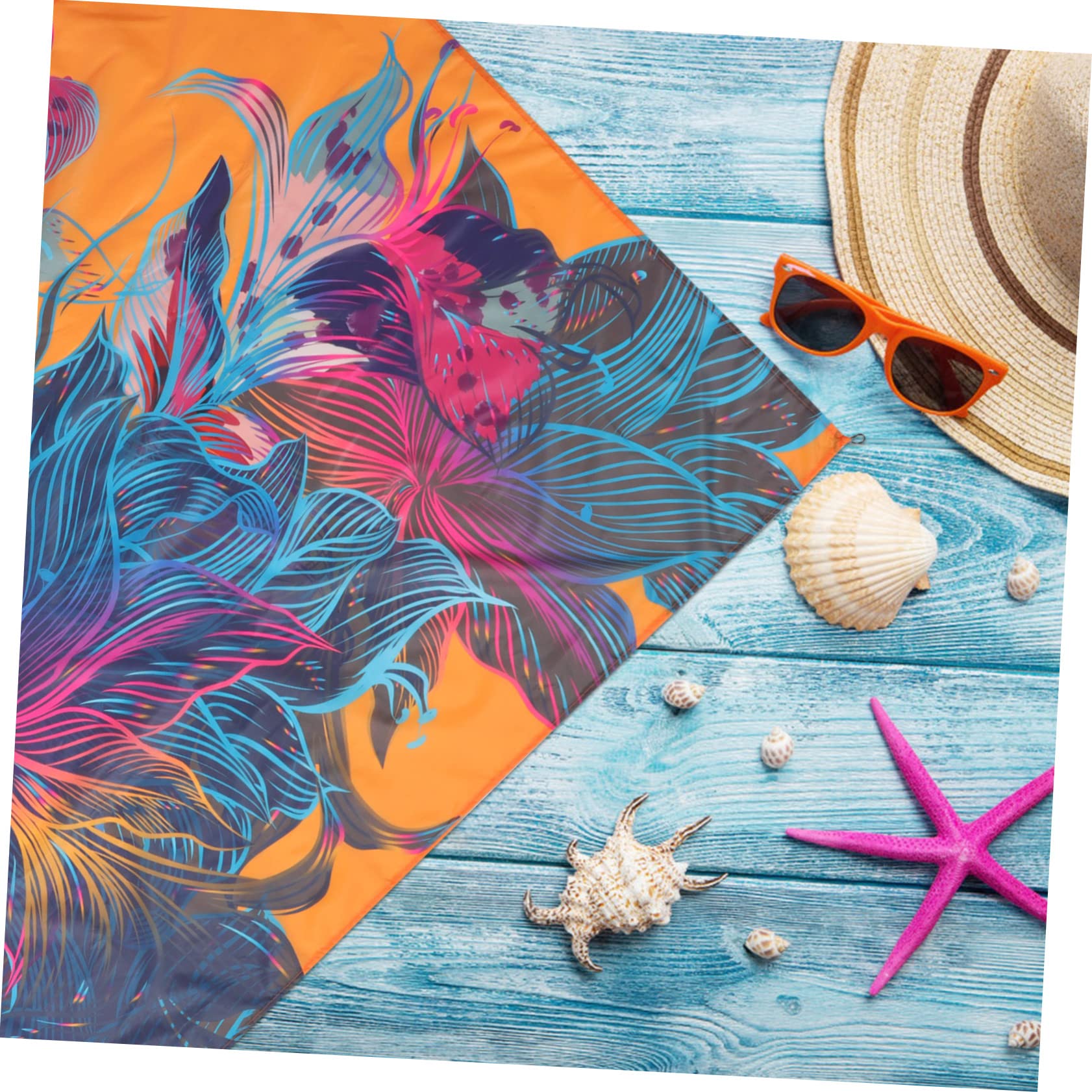Abaodam 2 Pièces Tapis De Sol Étanche Tapis De Plage Léger De Pique- D'extérieur Sable UV Mer De Plage Pliable Nattes De Plein Air Toile Polyester Imperméable