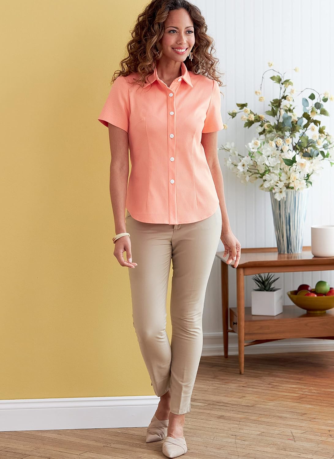 Misses' Button-Down Shirt Sewing Pattern Kit, Code B6852
