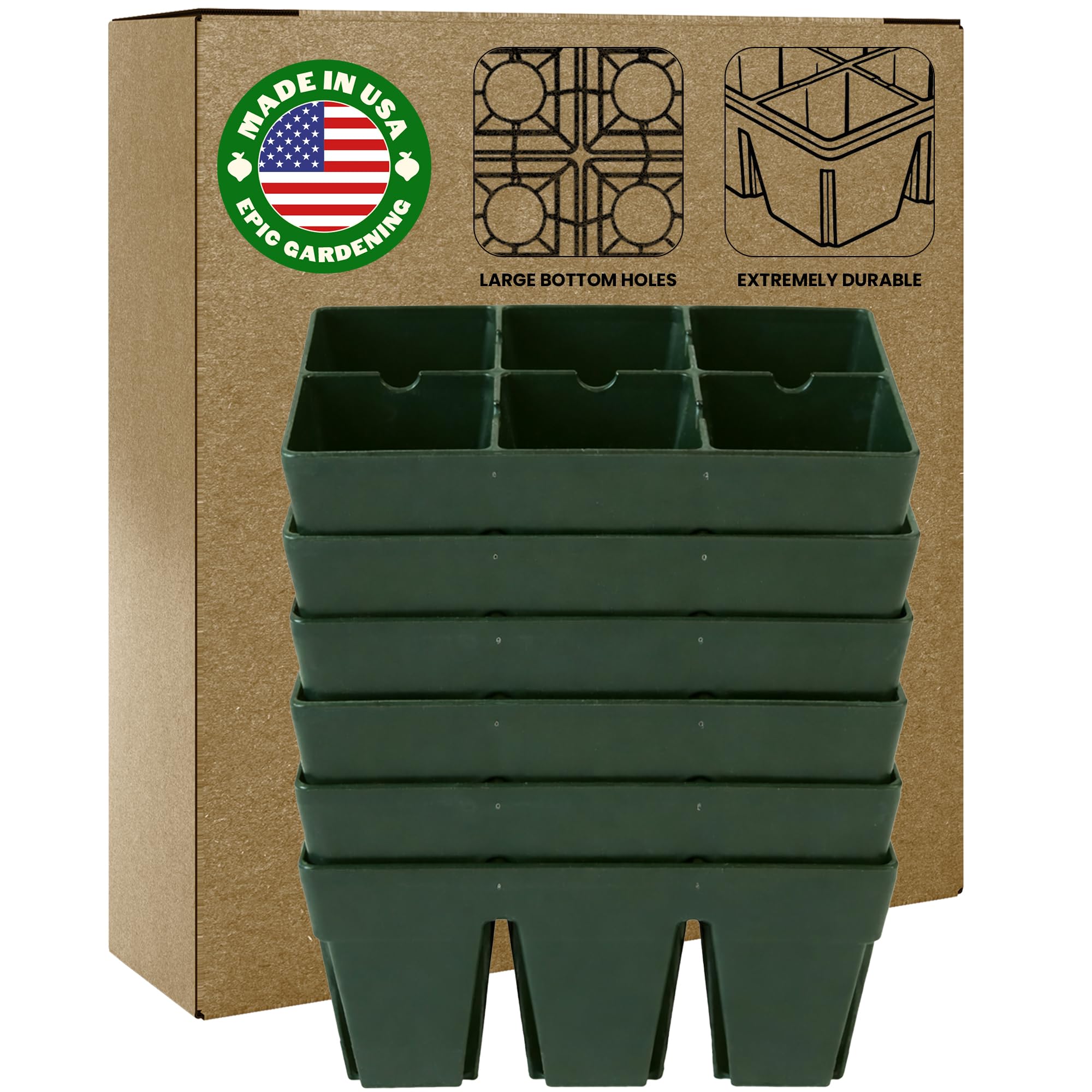 Epic Gardening Reusable Seed Starter Tray 6-Cell