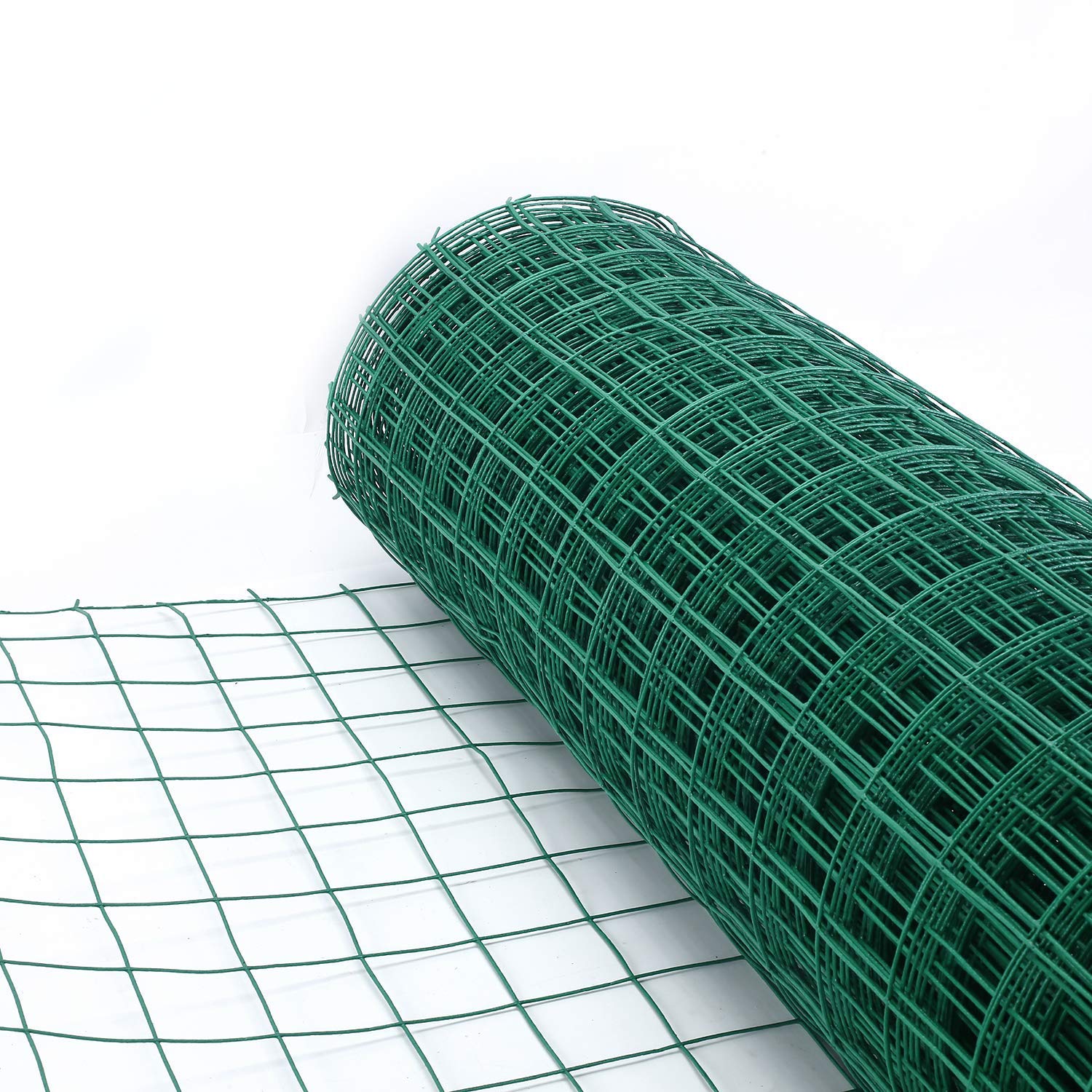 Nisorpa Green Wire Mesh Fencing 1M x 30M PVC Coated Steel Wire Mesh 60 x 60mm Mesh Size Poultry Netting Galvanized Wire Fence Roll
