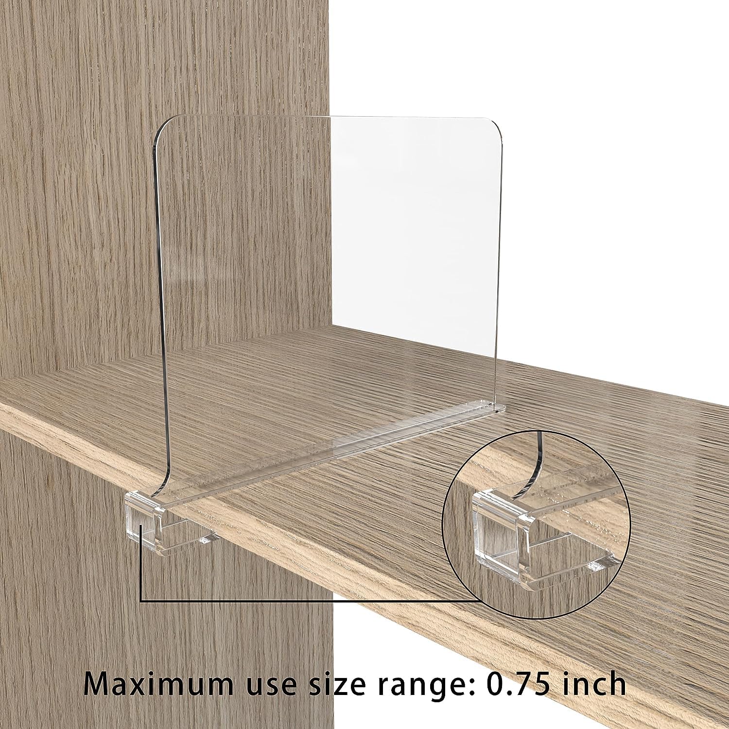 Acrylic Shelf Dividers for Closet Organization, Closet Shelf Organizer Closet Separator for Wood Shelves Clear Shelf Dividers for Closets (12 Pack)