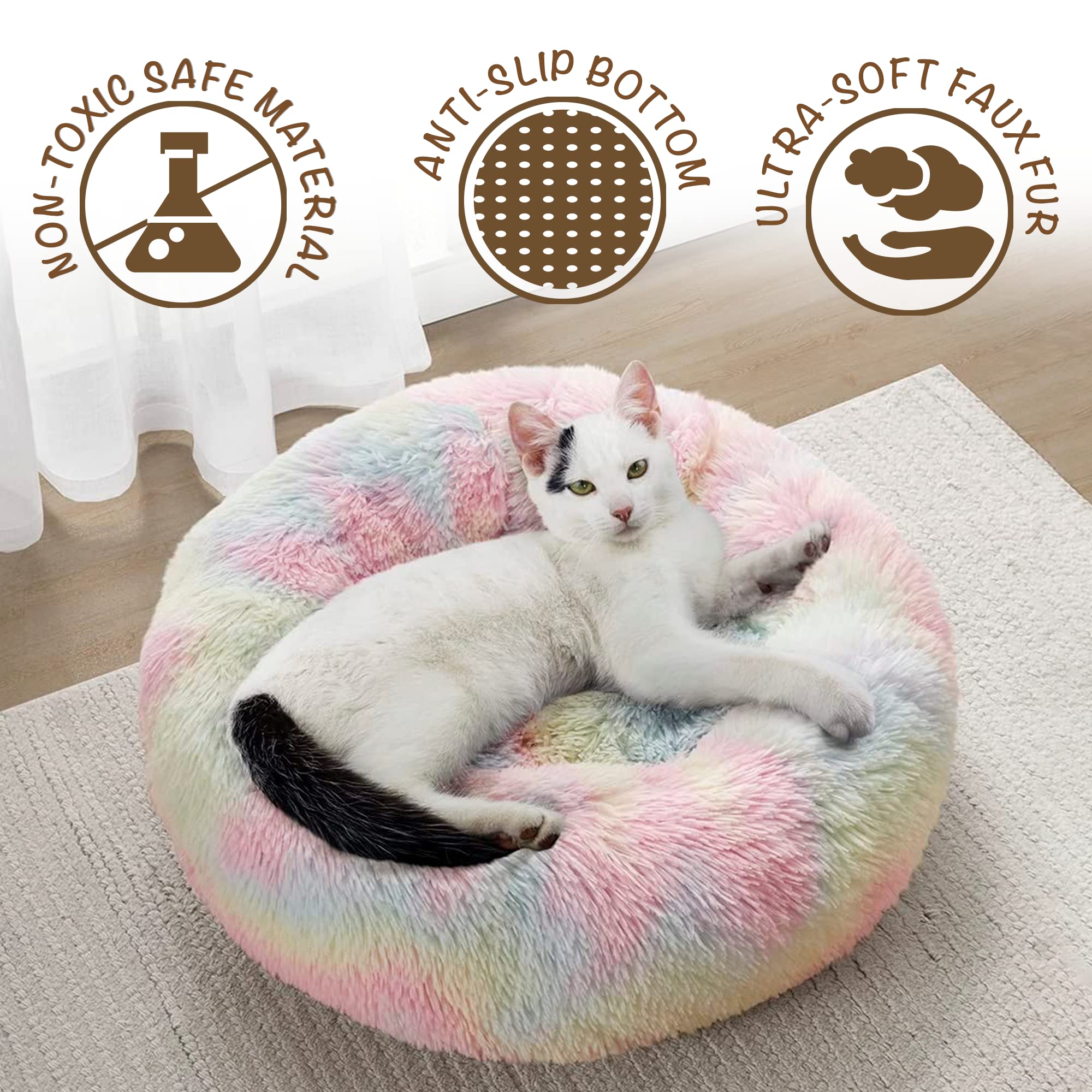 Amazon | Friends Forever ドーナツ型 犬用ベッド フェイク