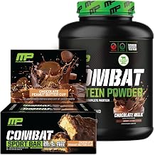 Muscle Pharm Combat Protein 4lb Chocolate Milk and Combat Chocolate Peanut Butter Sport Bars