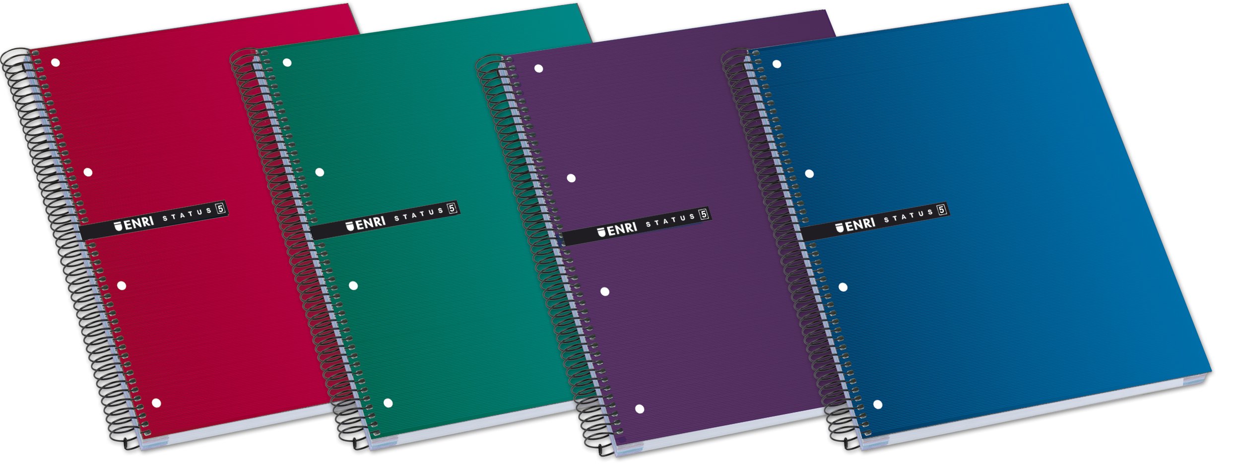 Enri Status - Pack de 5 cuadernos en espiral, tapa extradura, A4+