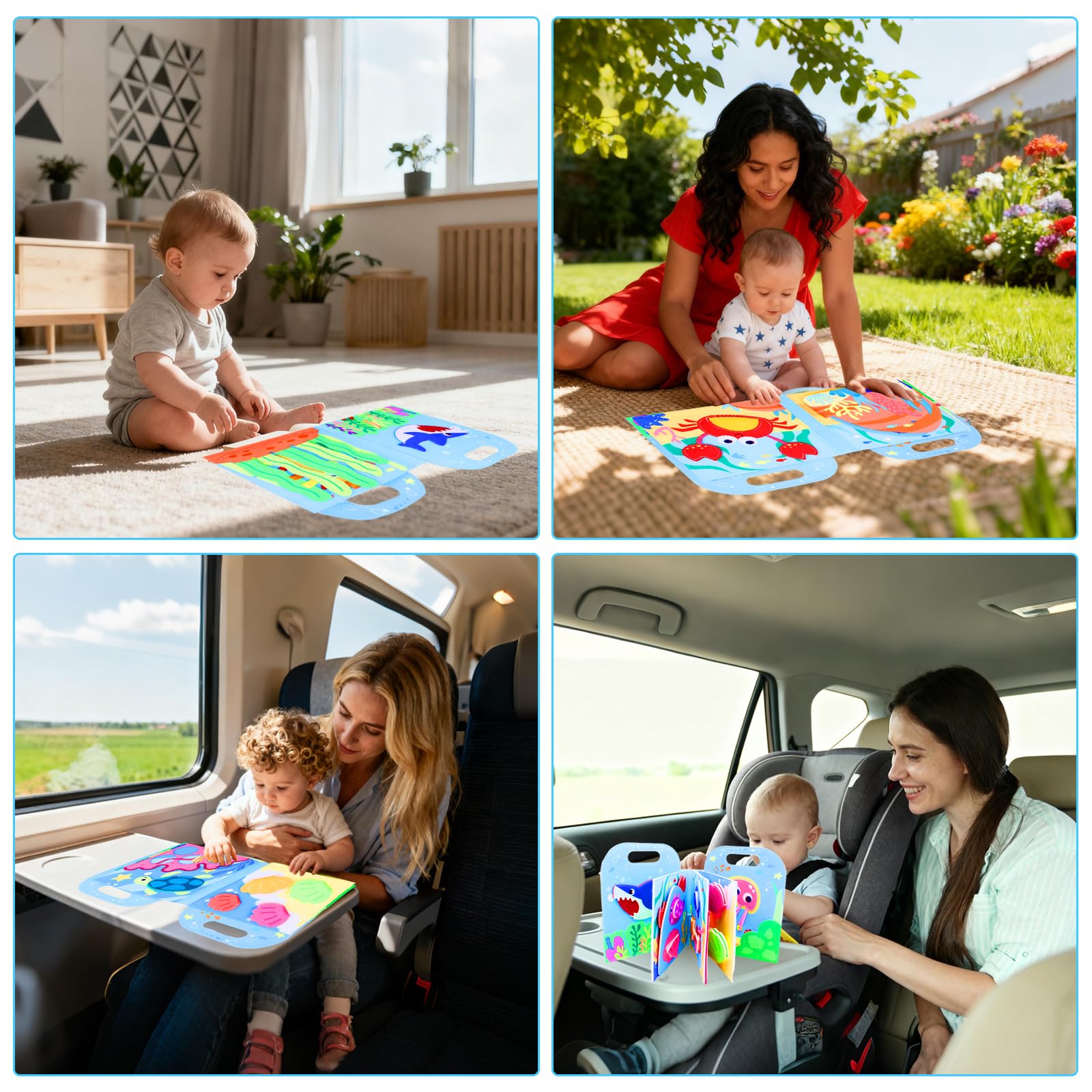 Busy Board Montessori Libro Interattivo 1 Anno, Libro in Tessuto per Bambini, Montessori Silenzioso Libros con, Giocattolo a Partire da 2 3 4 5 6 Anni, Regalo per Ragazzi e Ragazze