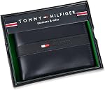 Tommy Hilfiger Men's Leather Wallet – Slim Bifold with 6 Credit Card Pockets and Removable Id Window