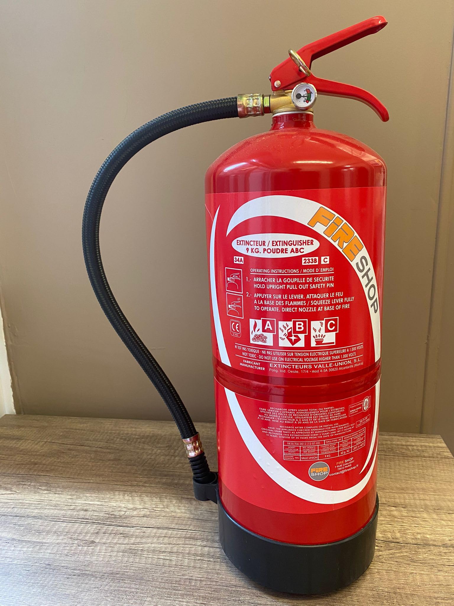 Extincteur à poudre ABC capacité 9 Kg Norme CE