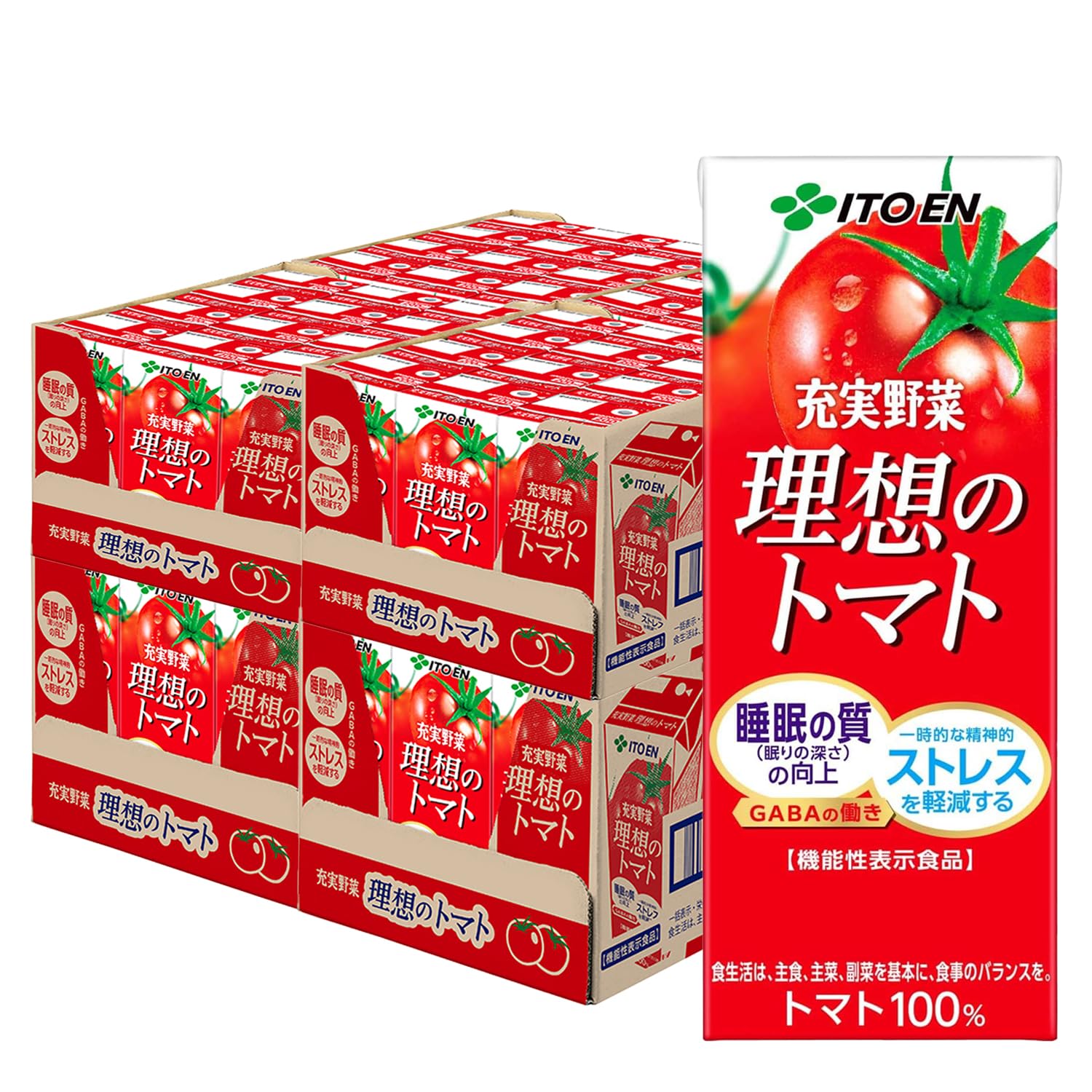 Amazon.co.jp: 理想のトマト 充実野菜 伊藤園 200ml 紙パック 4ケース