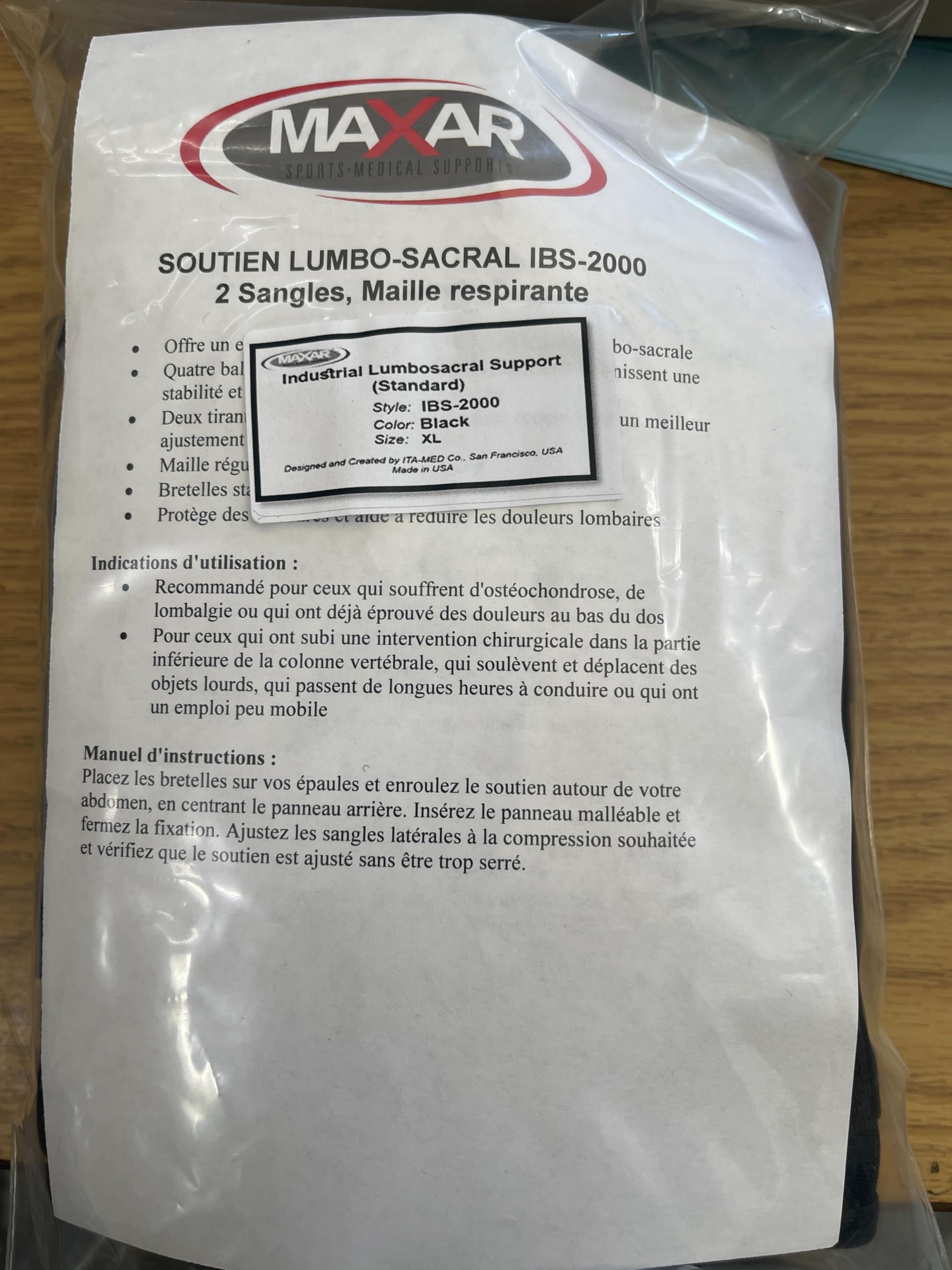 maxar Cinturón de trabajo industrial lumbo-sacral Soporte estándar