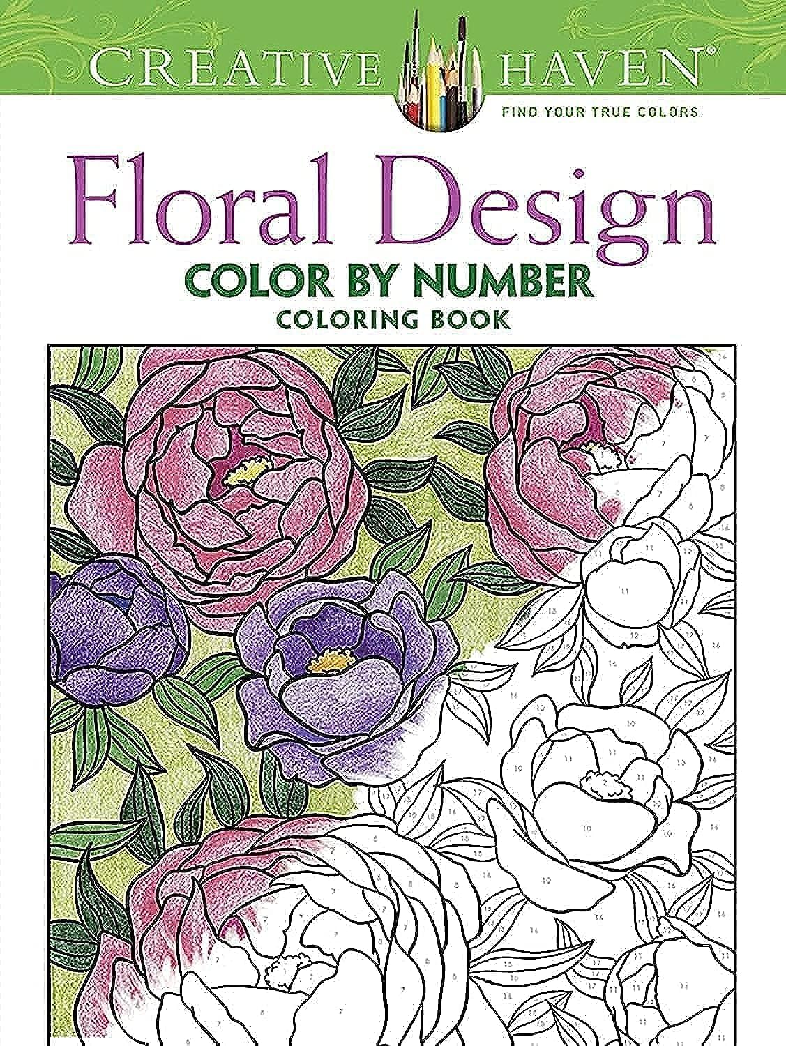 Amazon.com: Creative Haven Floral Design Color by Number Coloring Book ...
