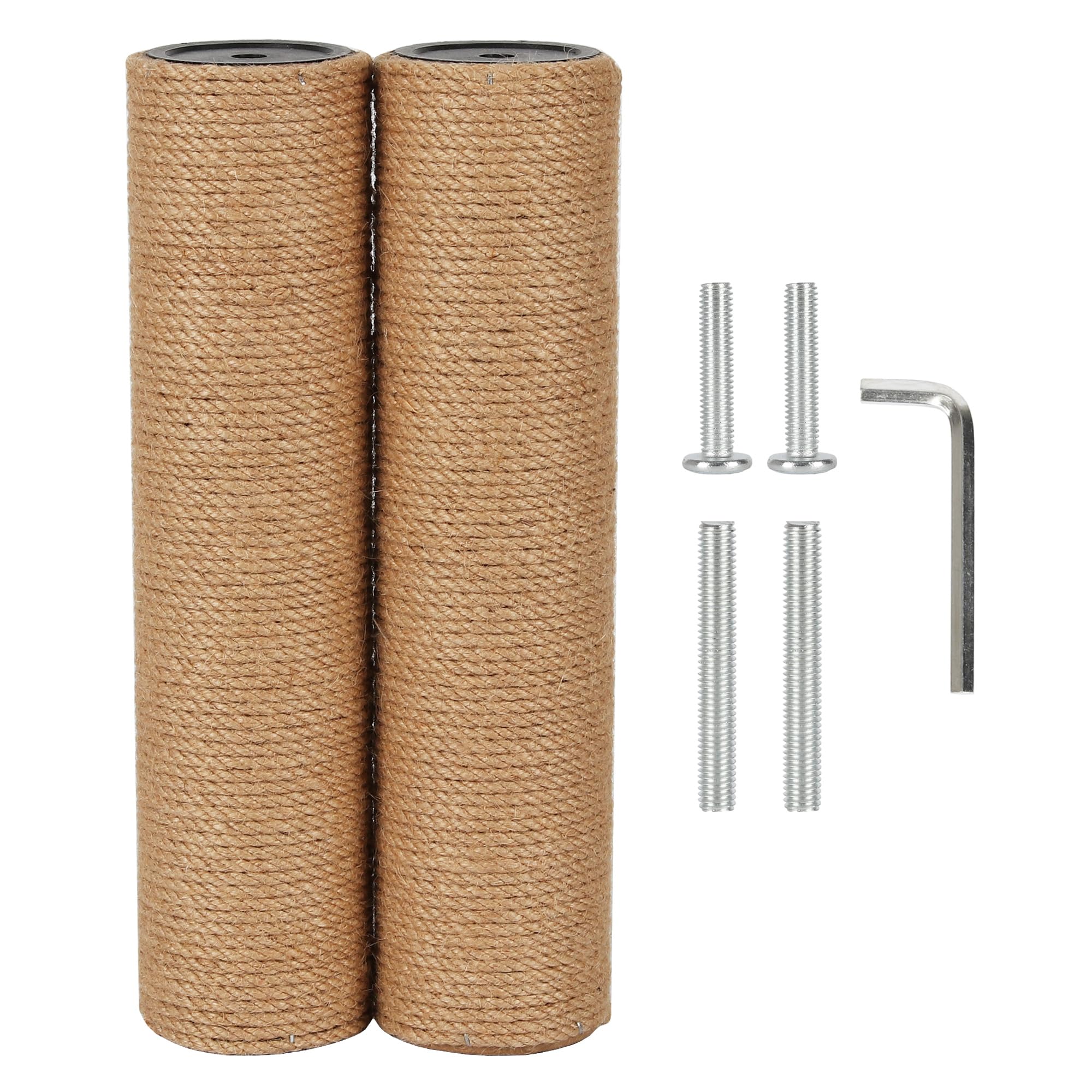 ECCIBOUN 7.4cm 2.91in Diameter Cat Tree Scratching Post Replacement Jute Pole Parts for Cat Tower (11.81in/30cm, M8*2poles)