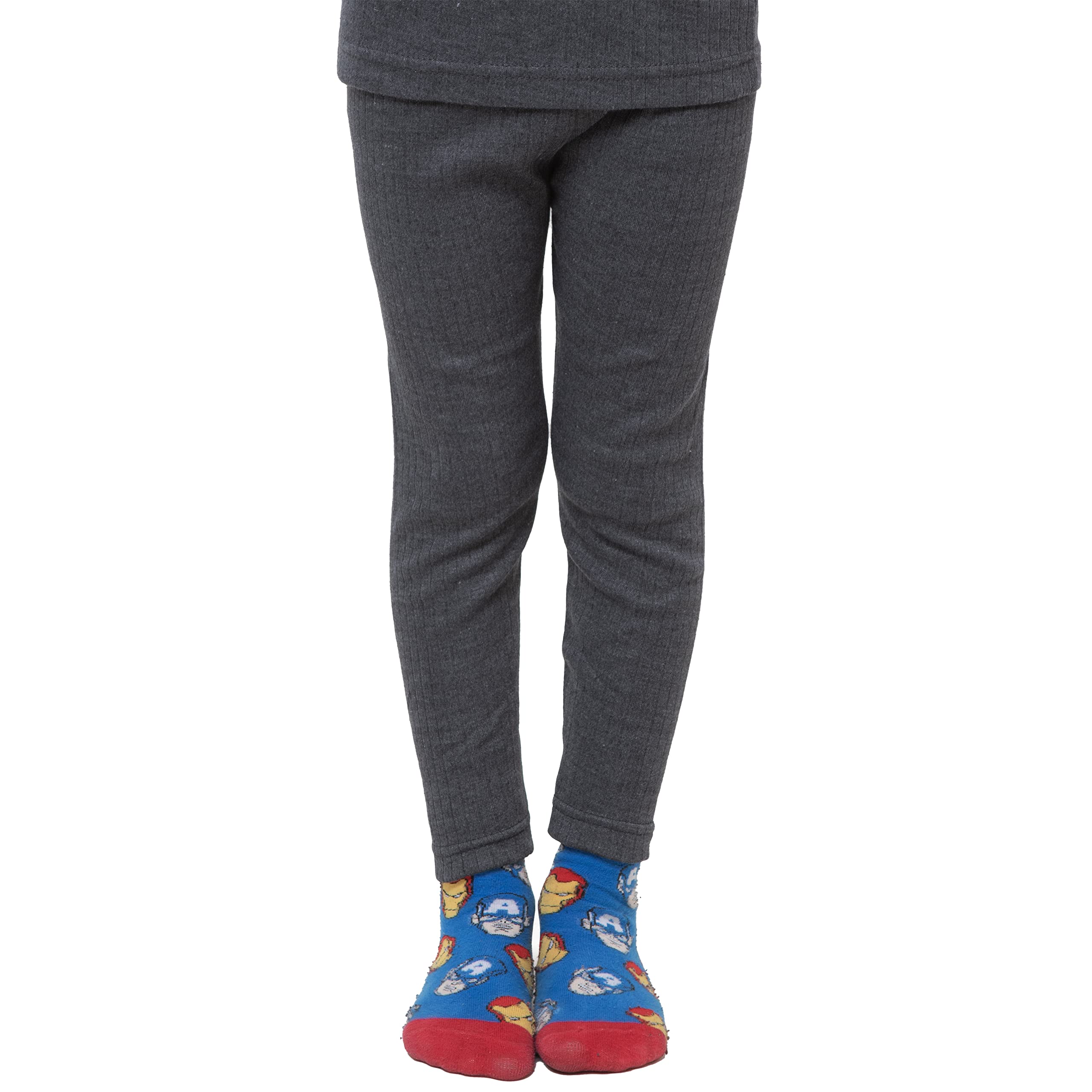 Ga Communications Unisex Kids Charcoal Grey Kids Thermal Long John Boys Girls Base Layer Children Pants Underwear Bottoms[,7-8]