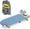 KINGRACK Tabletop Ironing Board, Small Ironing Board with Iron Holder, Foldable Mini Iron Board, Easy Storage for Travel & Dorm, 12x32 Blue