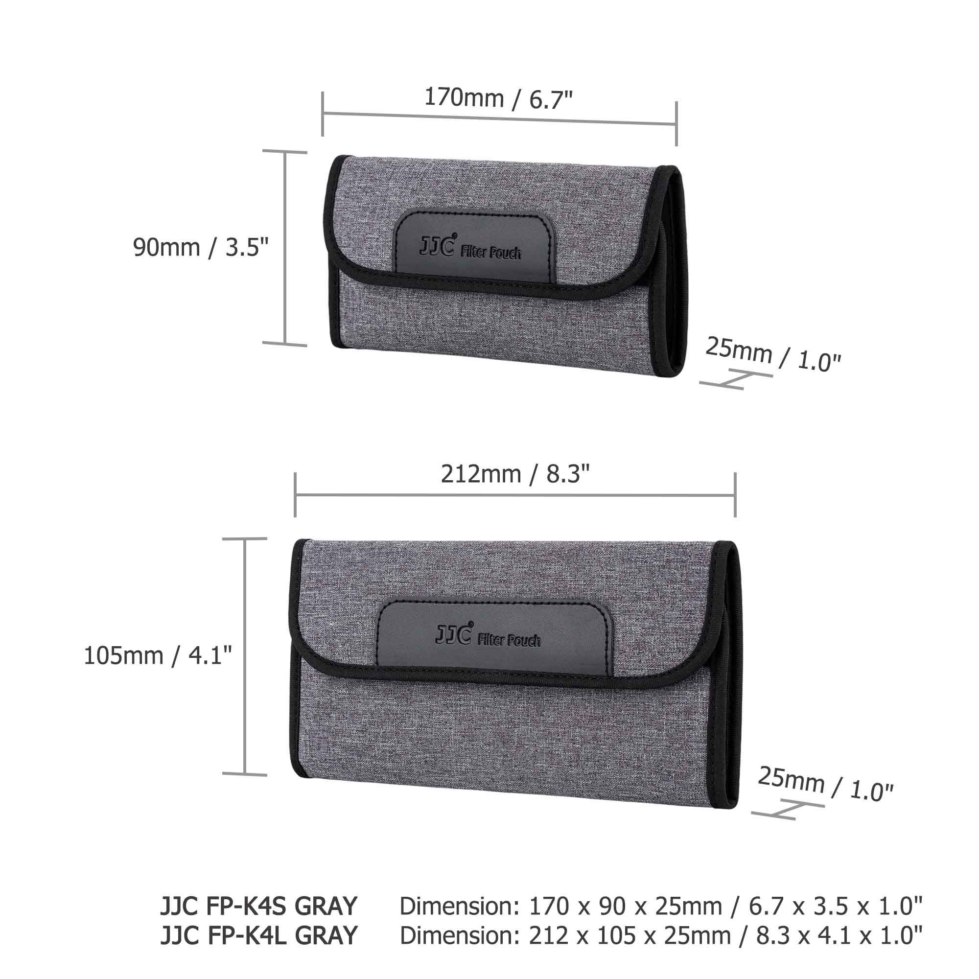 JJC Custodia protettiva per filtro obiettivo fotocamera a 4 tasche, per filtri fino a 58 mm di diametro, in neoprene elastico, con panno in microfibra
