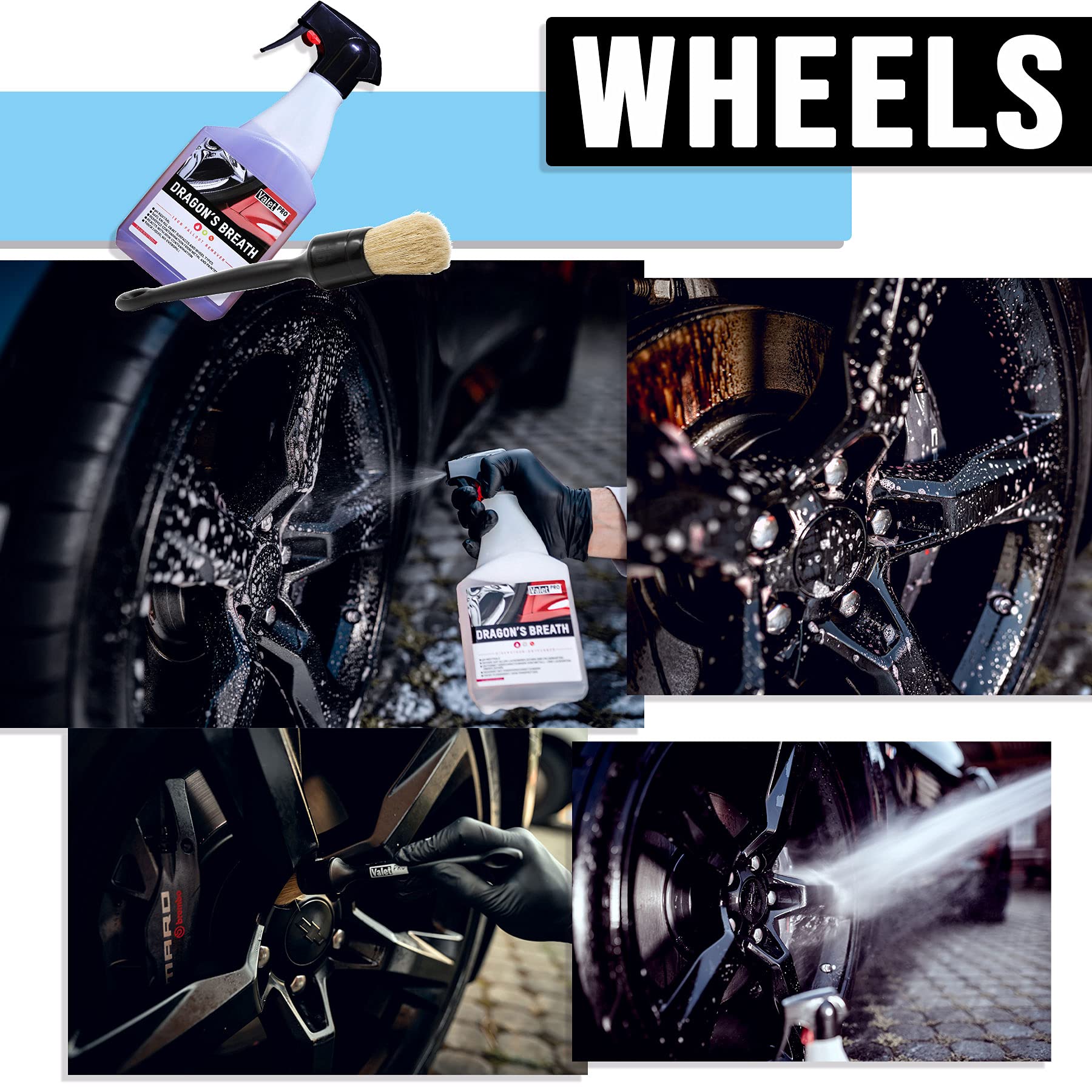 detailmate Auto Handwäsche Set mit ValetPRO für Vorwäsche, Felgen, Hauptwäsche, Innenreinigung, Glasreinigung, Trocknen darunter pH neutral Snow Foam, Dragons Breath Felgenreiniger, Premium Zubehör