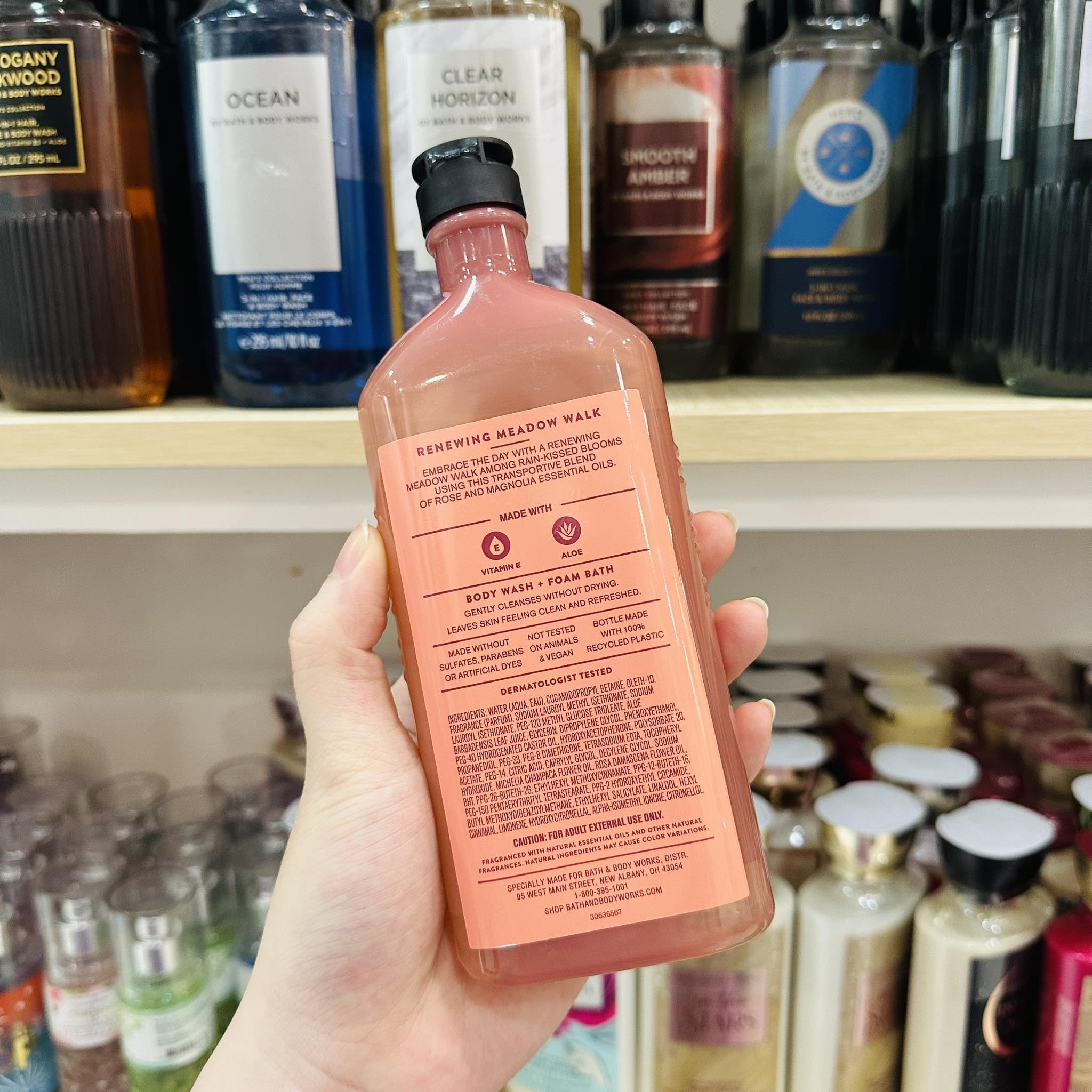 4 set Aromatherapy Renewing Meadow Walk ROSE MAGNOLIA Bath Body Wash Cream Body Lotion Essential Oil Mist