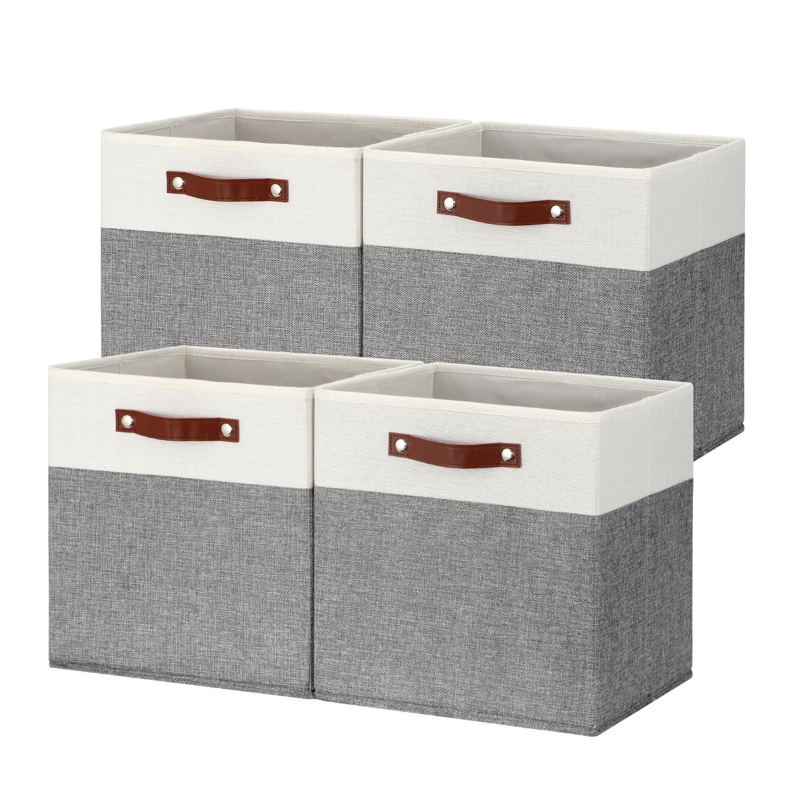 Tymczasowe kosze do przechowywania na półki, do domu, biura ze skórzanymi uchwytami do organizowania szafy, ubrań, zabawek, składany kosz na półki