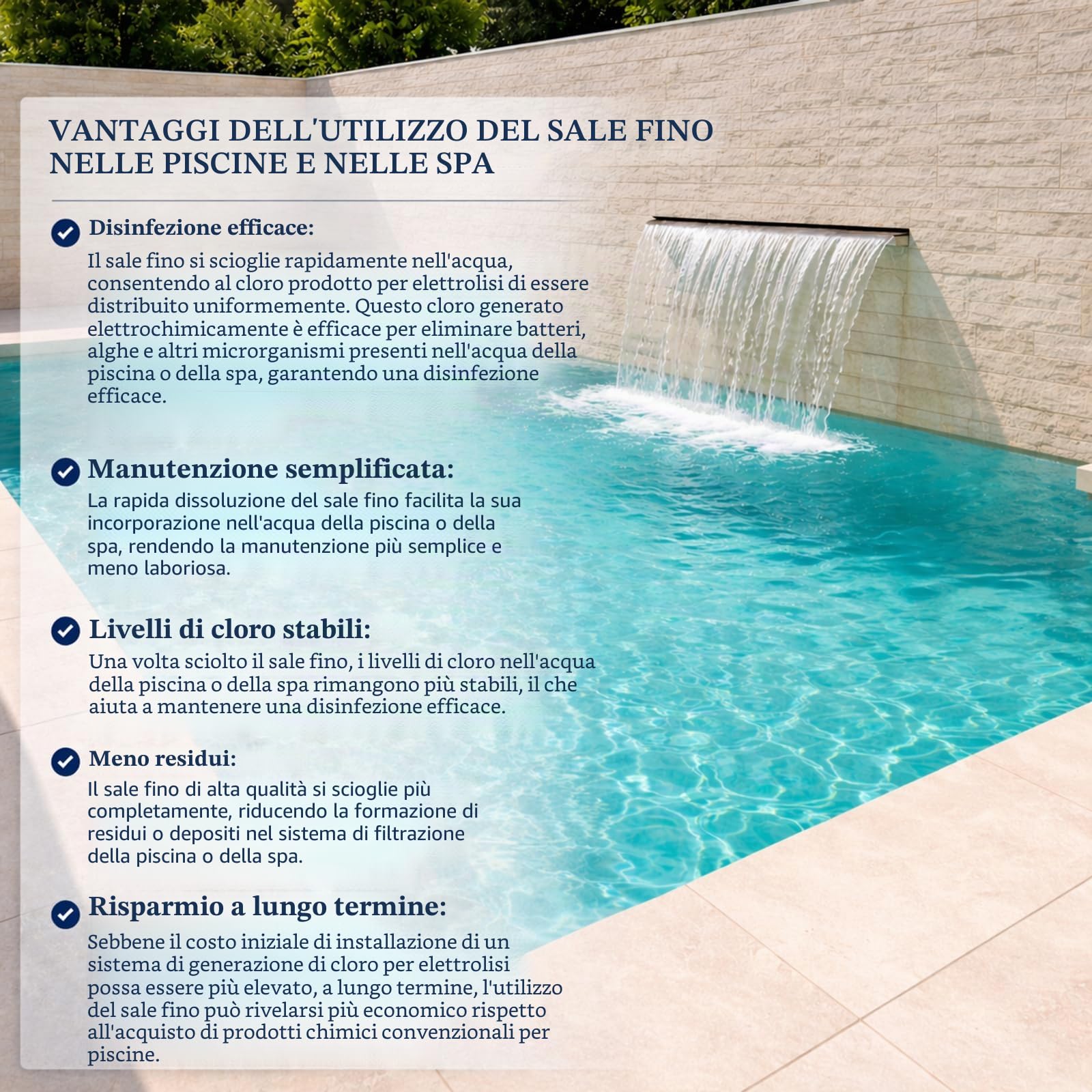 Llofer - Sacco di sale fine per piscina (25 kg di velocità)