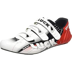 Zapatillas Ciclismo Talla 49 Zapatillas de Ciclismo EVO Rojo, para Carretera, con Suela de Carbono,Muy rigida y Ligera y Triple Tira de Velcro. Hombre Mujer