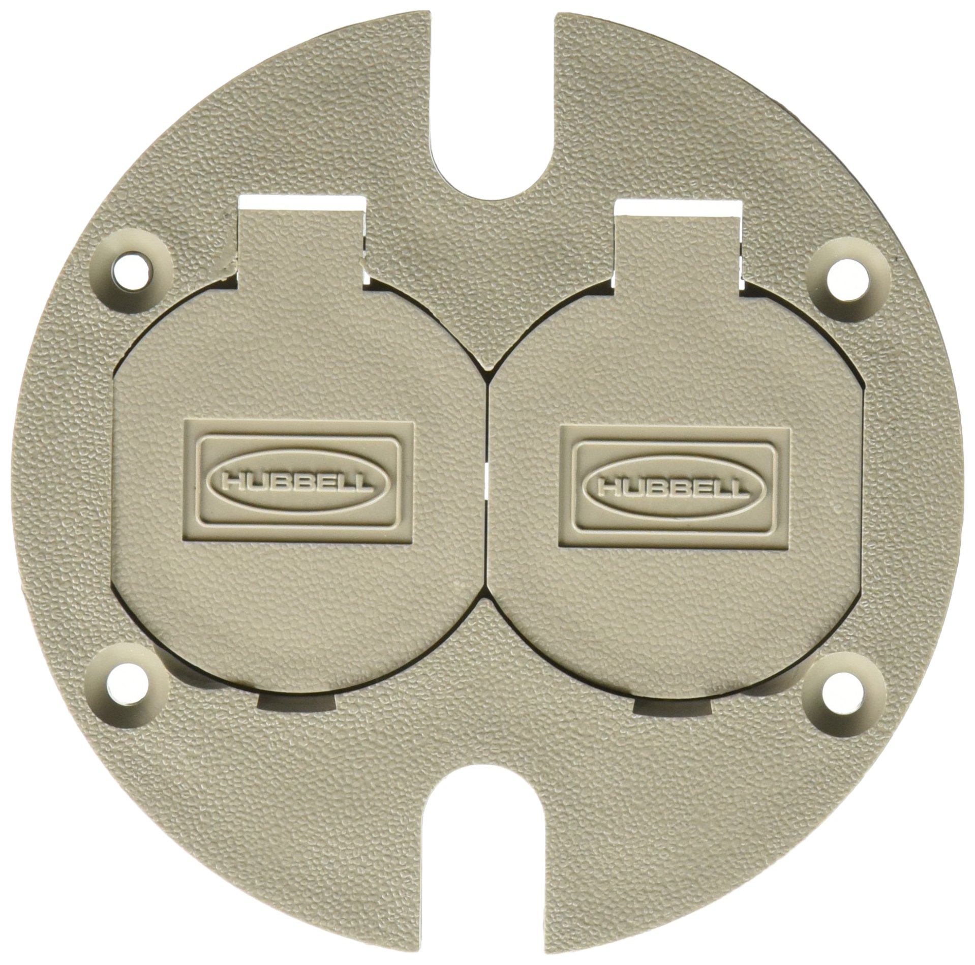 Hubbell Wiring Systems PFBRCGYA Round Plastic Floor Replacement Cover, 7