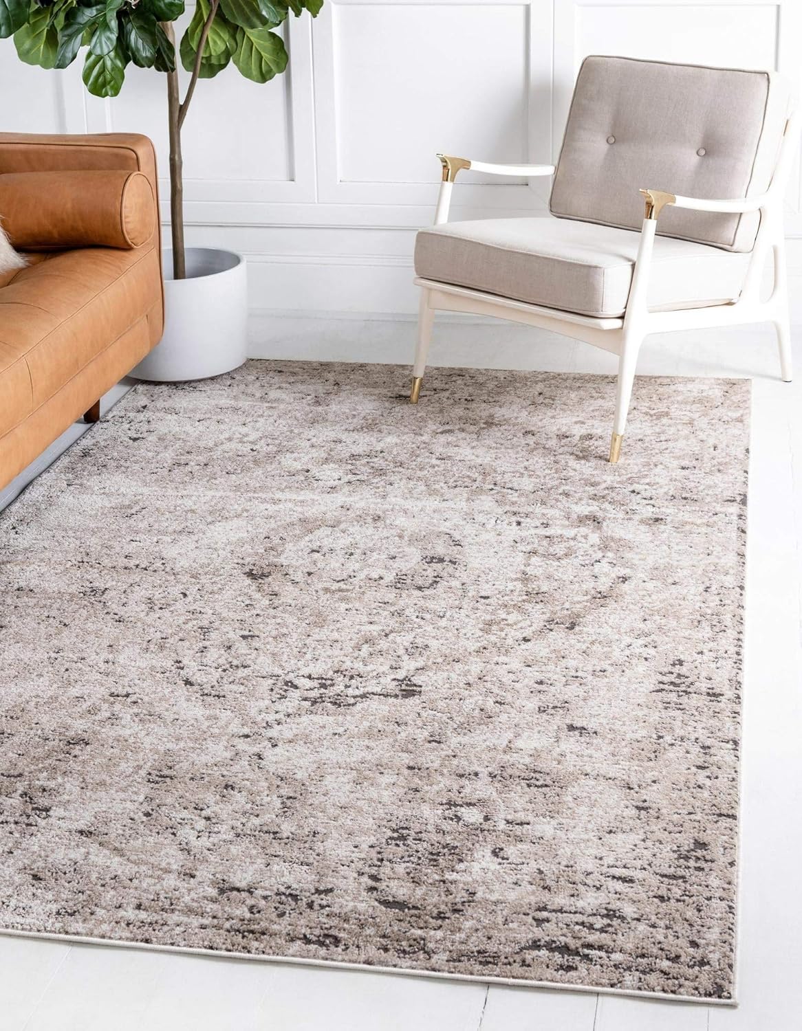 Oregon Collection Rug 4' x 6' Beige LowPile Rug