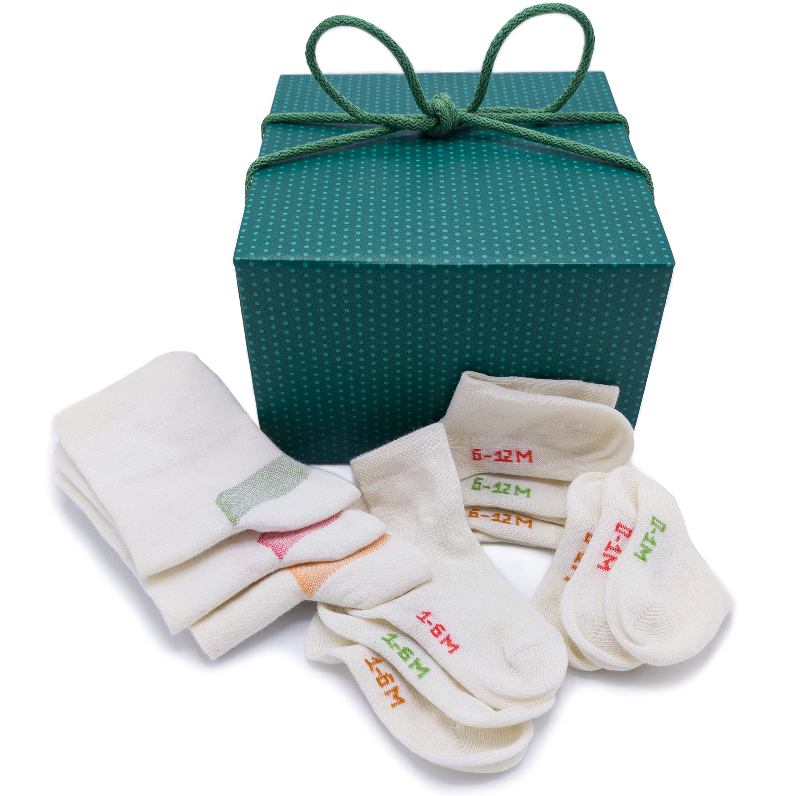PASINI FASHION Geschenkidee für Mutter mit Socken aus Milchfaser und Merinowolle – Kollektion MILKY – für Mutter und Neugeborene, Confezione Regalo Verde