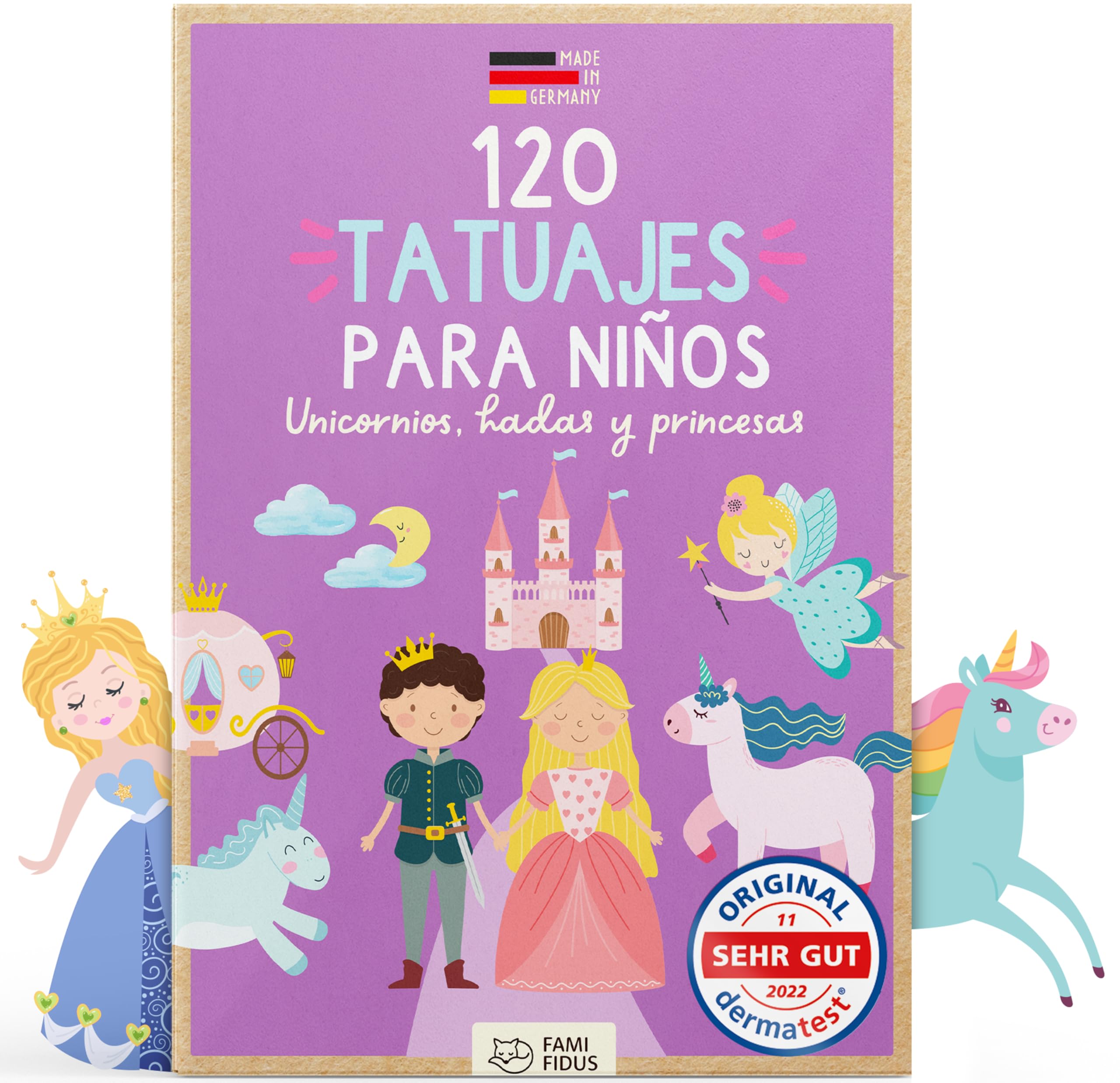 Famifidus 120 Tatuaggi per Bambini | gadget festa compleanno bambini – dermatologicamente OTTIMO e skin-friendly |