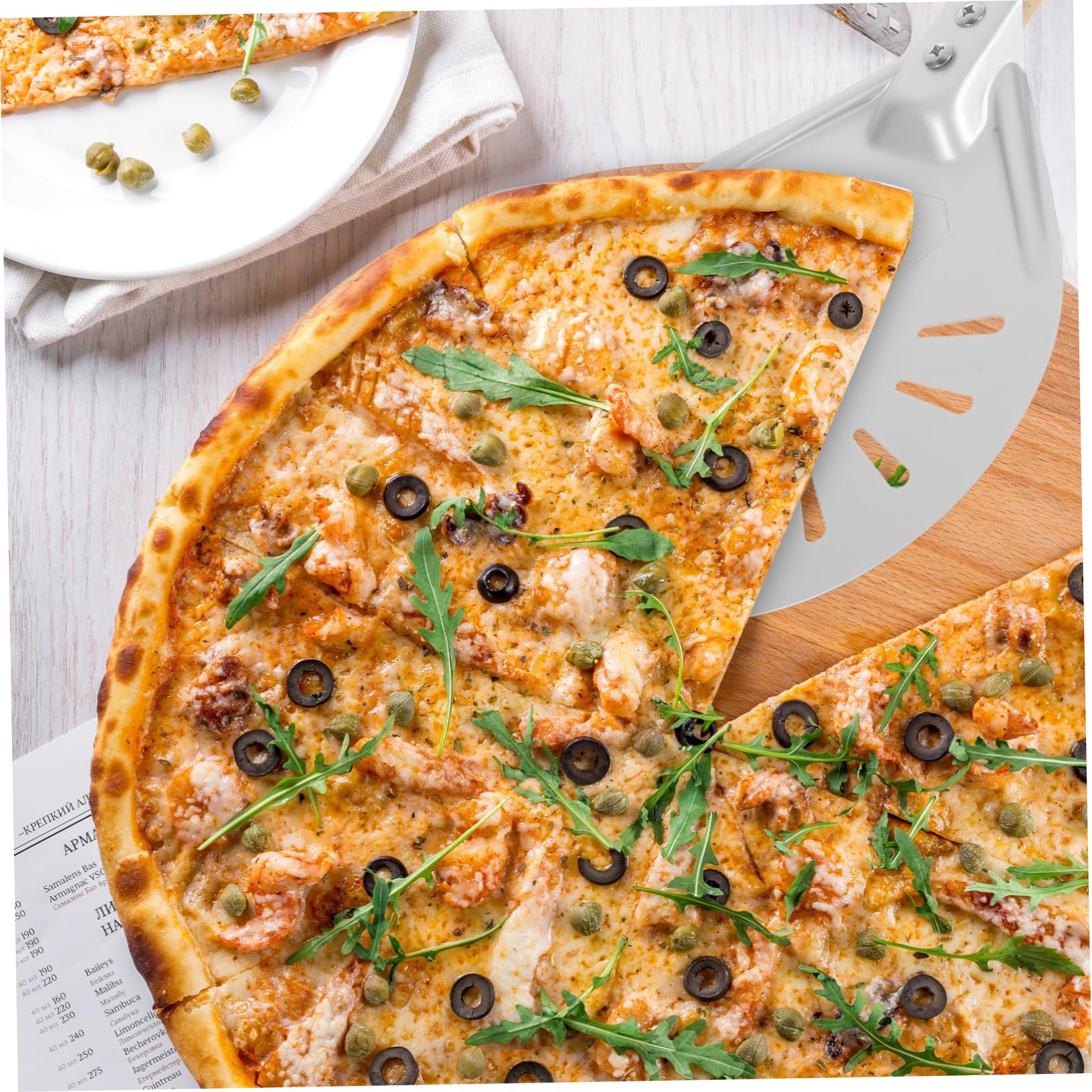 ABOOFAN Detachable Wood Handle Pizza Inch Peel Shovel Essential Kitchen Tool for Baking