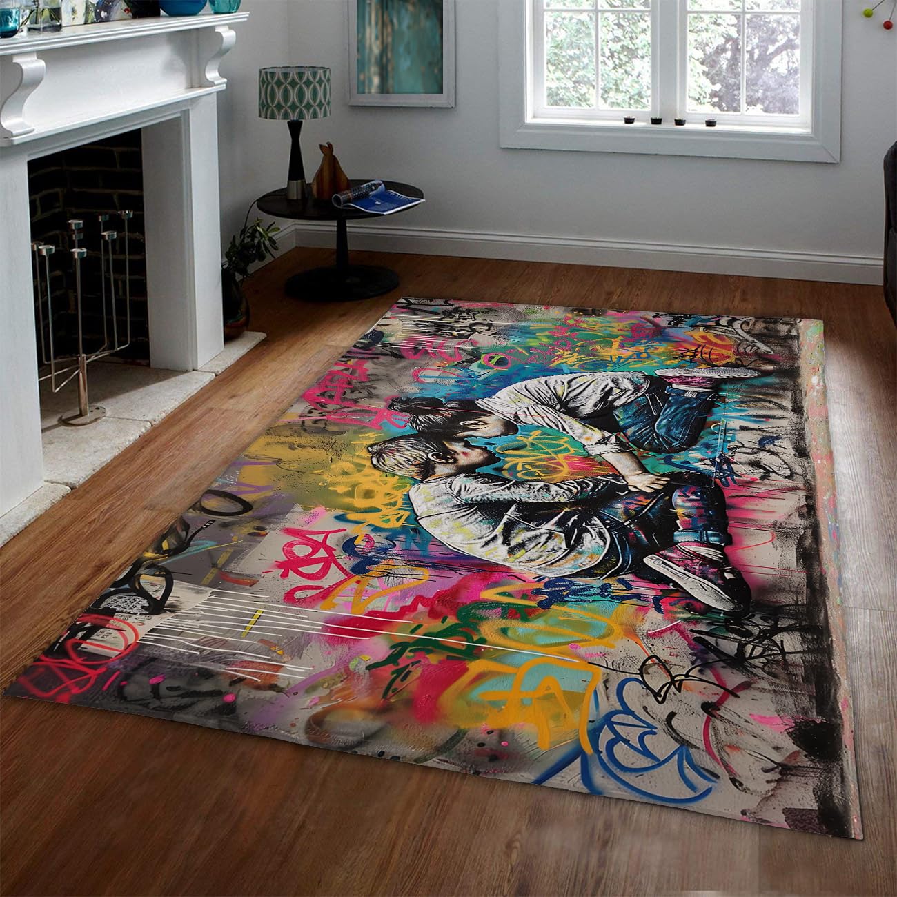 Tapis de salon 90x150cm doux et lavable adapté pour enfants et animaux