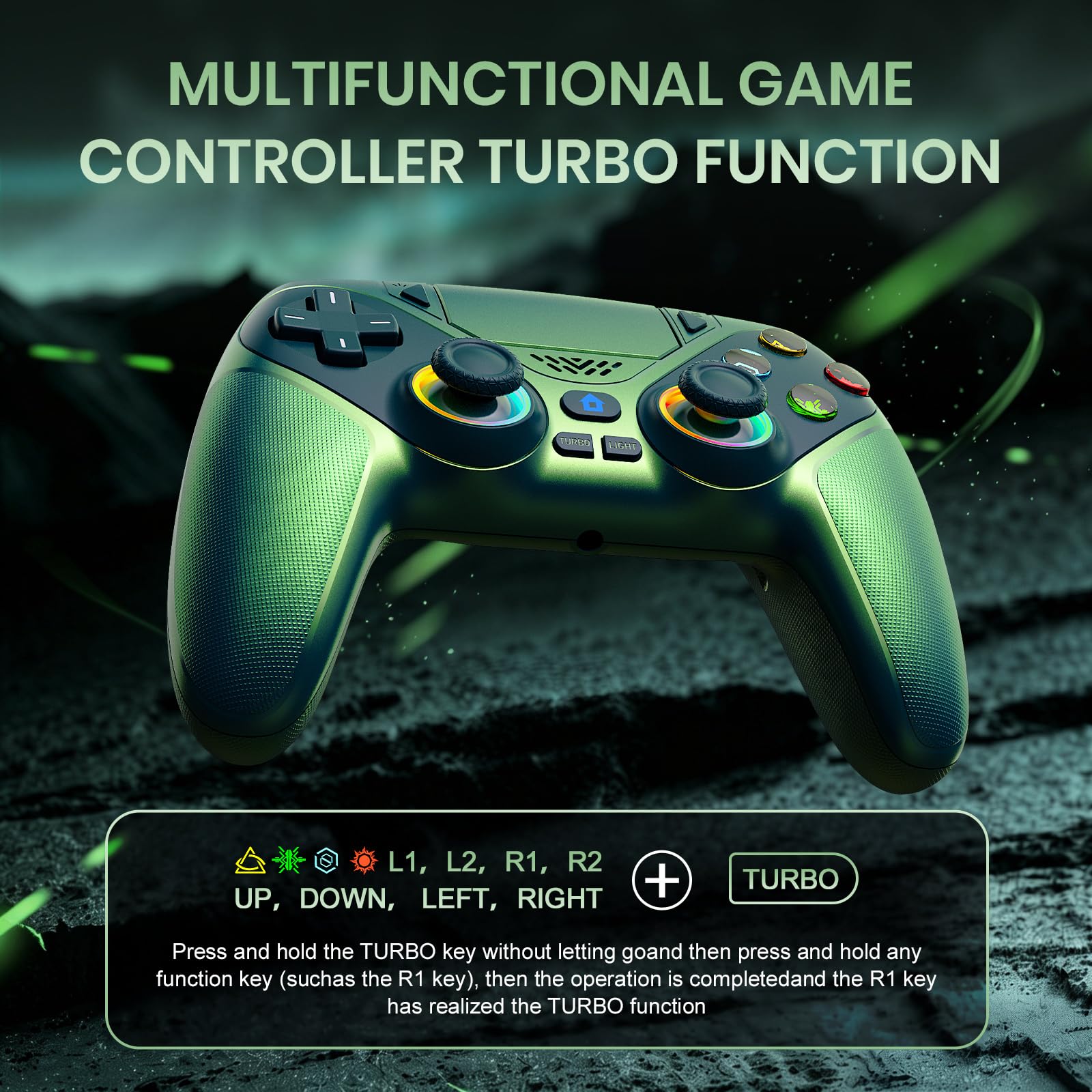 Lapezei Wireless Controller für PS5/Pro/Slim/PC, Bluetooth Gamepad mit Rücktasten, Turbo, Makro, Lautsprecher, Dual-Vibration, 6-Achsen-Sensor, Touchpad and 3.5mm Audio Jack