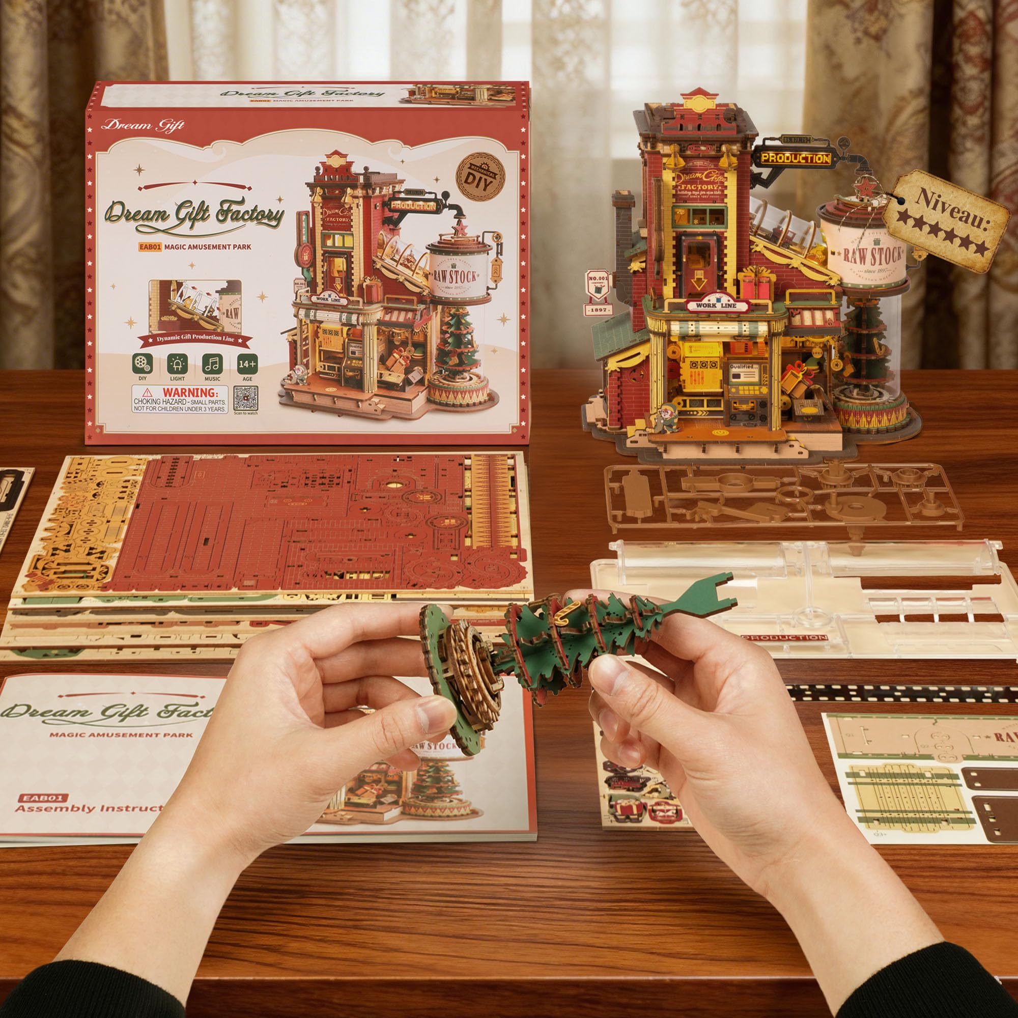 ROKR Puzzle 3D en Bois Boîte à Musique Maquette à Construire Modelisme Construction Adulte Cadeaux Créatifs EAB01