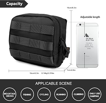 Mardingtop 25L Tactical Molle Backpack + Molle Admin Tactical Utility Pouch
