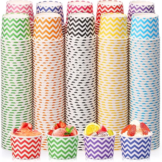 500 Pack Paper Ice Cream Cups 8 oz Ice Cream Sundae Cups