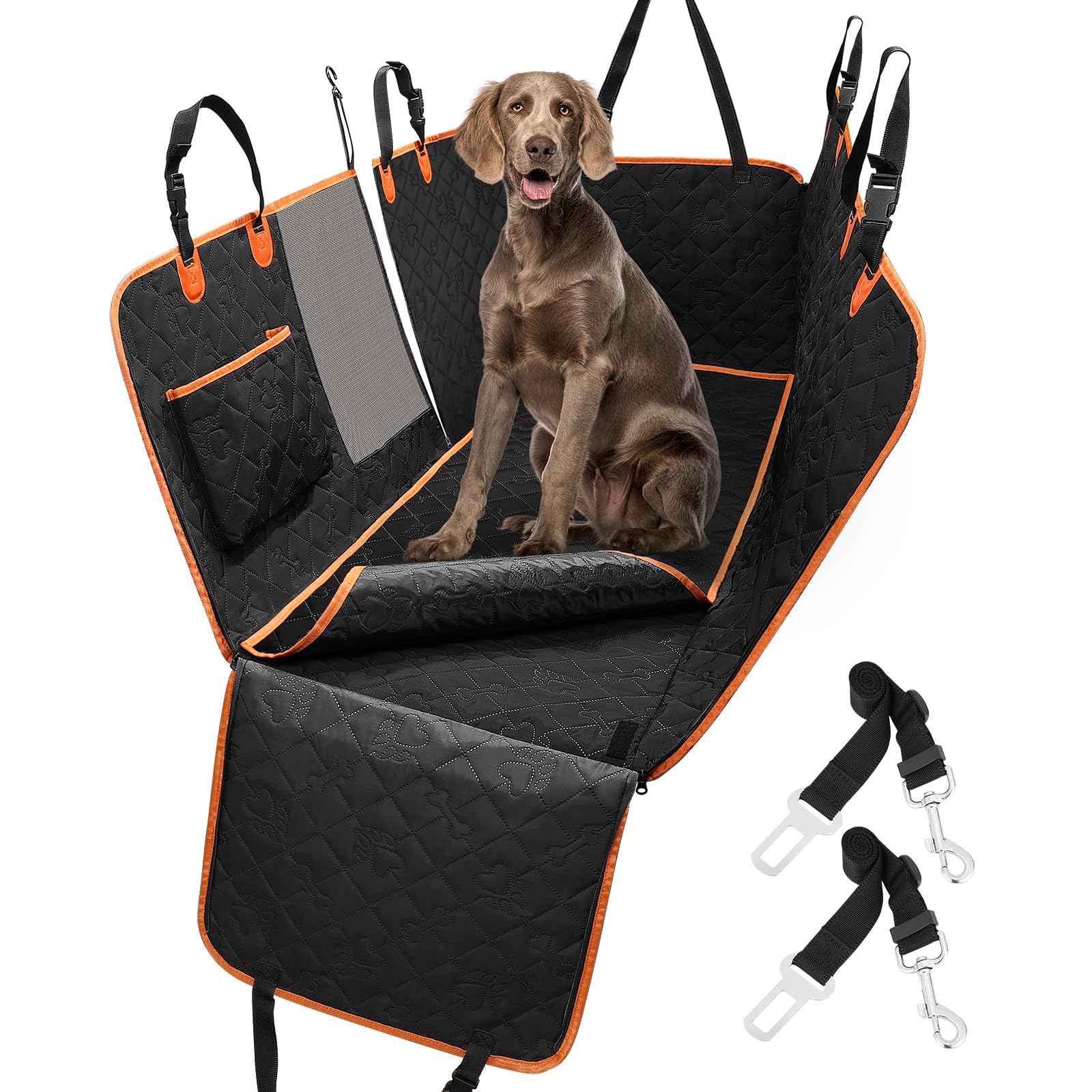 KYG Coprisedile Auto per Cani con Telo Extra Rmovibile Telo Auto per Cani Impermeabile e Resistente Telo Cane Auto Sedili Posteriori con Finestra in Rete, Facile da Pulire, Antiscivolo e Antigraffio