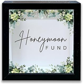 Shadow Box With Slots, Honeymoon Fund Boxes Frame 8x8 Inches Decorations For Home Office, Keep Sake Box For Memories, Wedding Honeymoon Gifts For Newlyweds, Shadow Boxes Display Cases -13