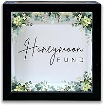 Shadow Box with Slots, Honeymoon Fund Boxes Frame 8x8 Inches Decorations for Home Office, Keep Sake Box for Memories, Wedding Honeymoon Gifts for Newlyweds, Shadow Boxes Display Cases -13