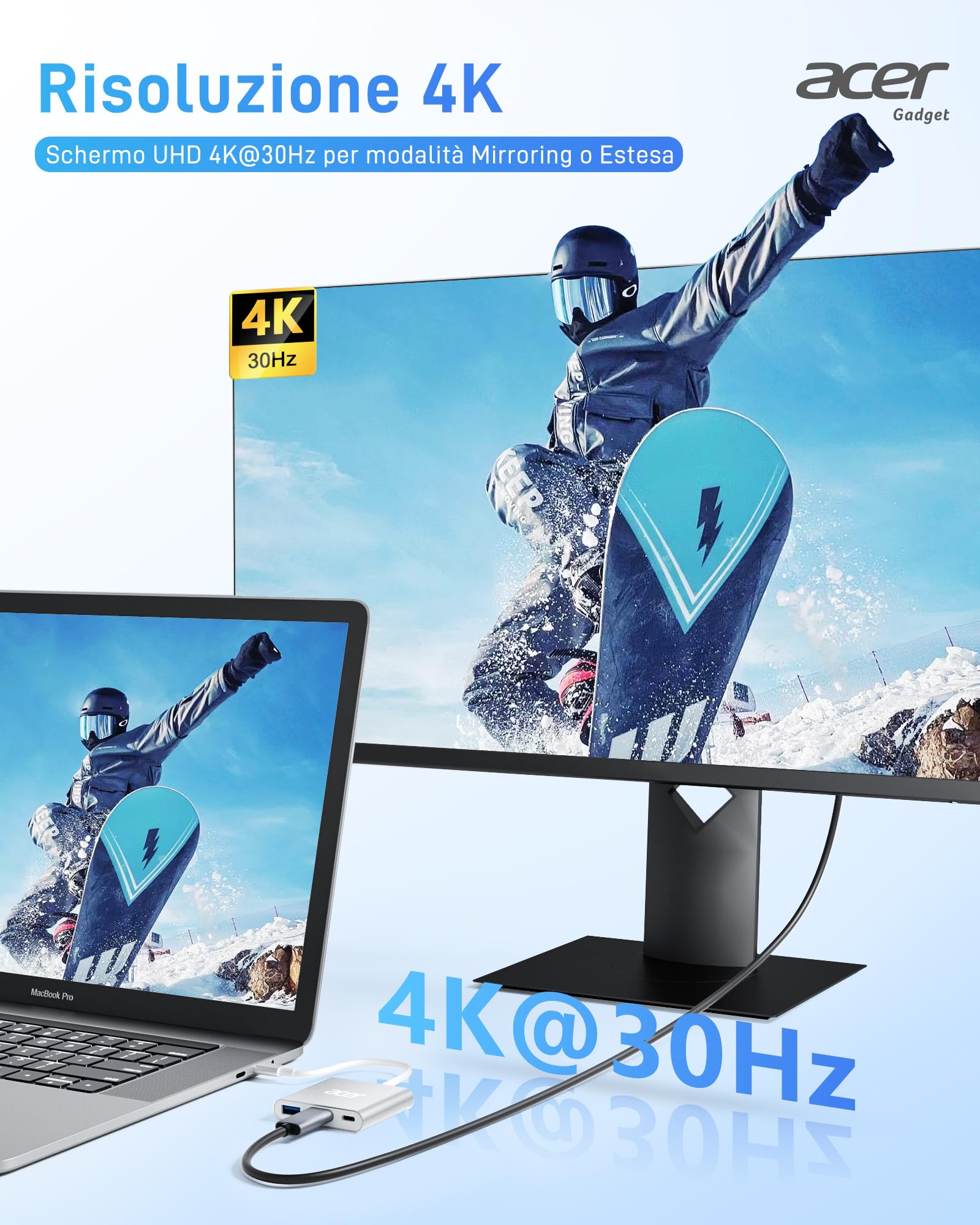 Adattatore HDMI A USB C 4K 60Hz Con PD 100W: Convertitore Tipo-C Per Smart Glasses (Air 2 Pro, XR), Switch, Legion Go, Laptop E Proiettori - 2